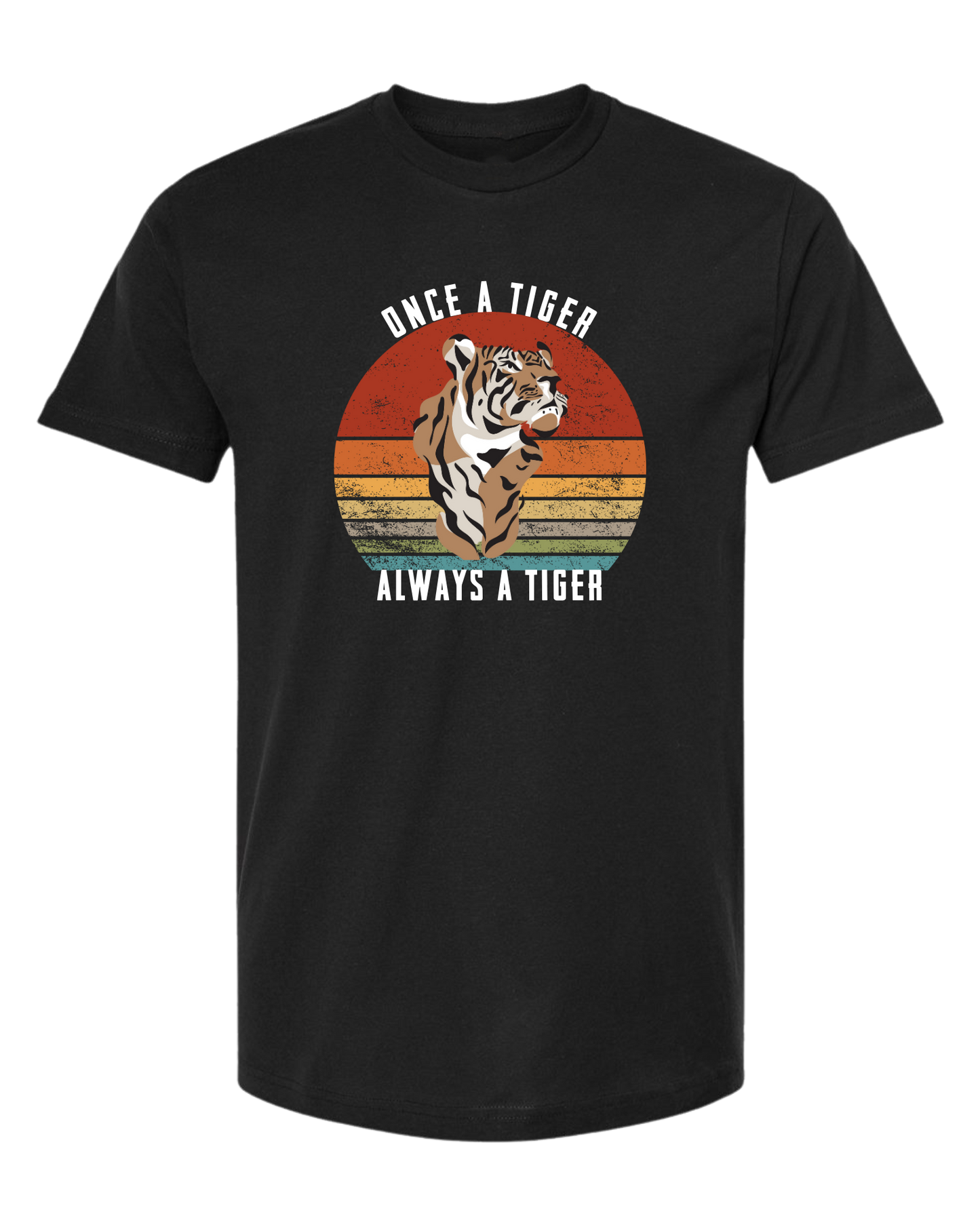 "Once a Tiger, Always a Tiger" distressed sunset tee