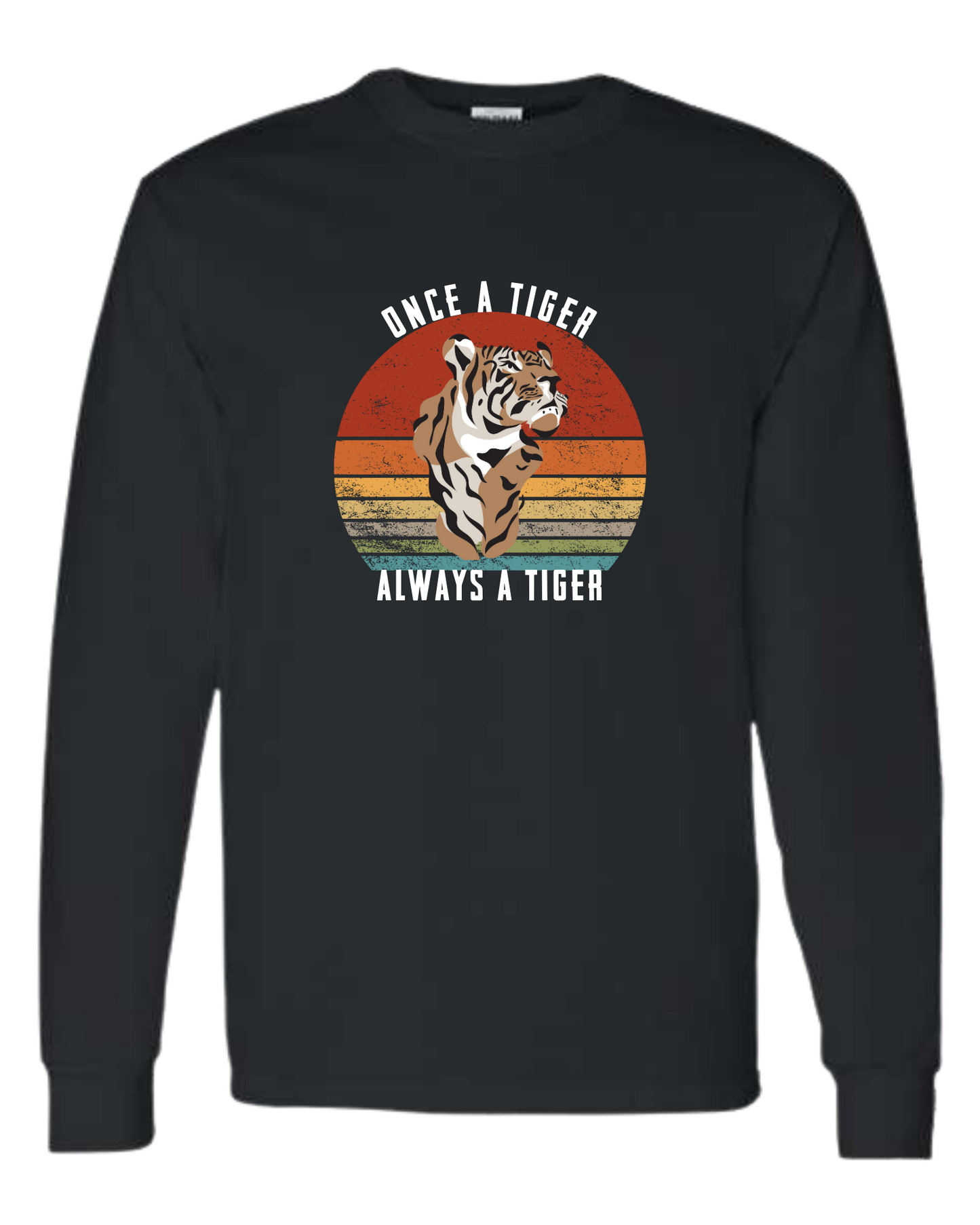 "Once a Tiger, Always a Tiger" distressed sunset tee