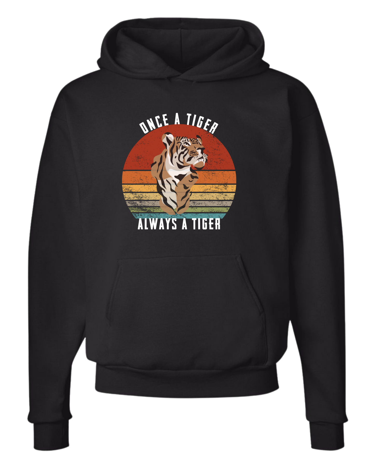 "Once a Tiger, Always a Tiger" distressed sunset tee