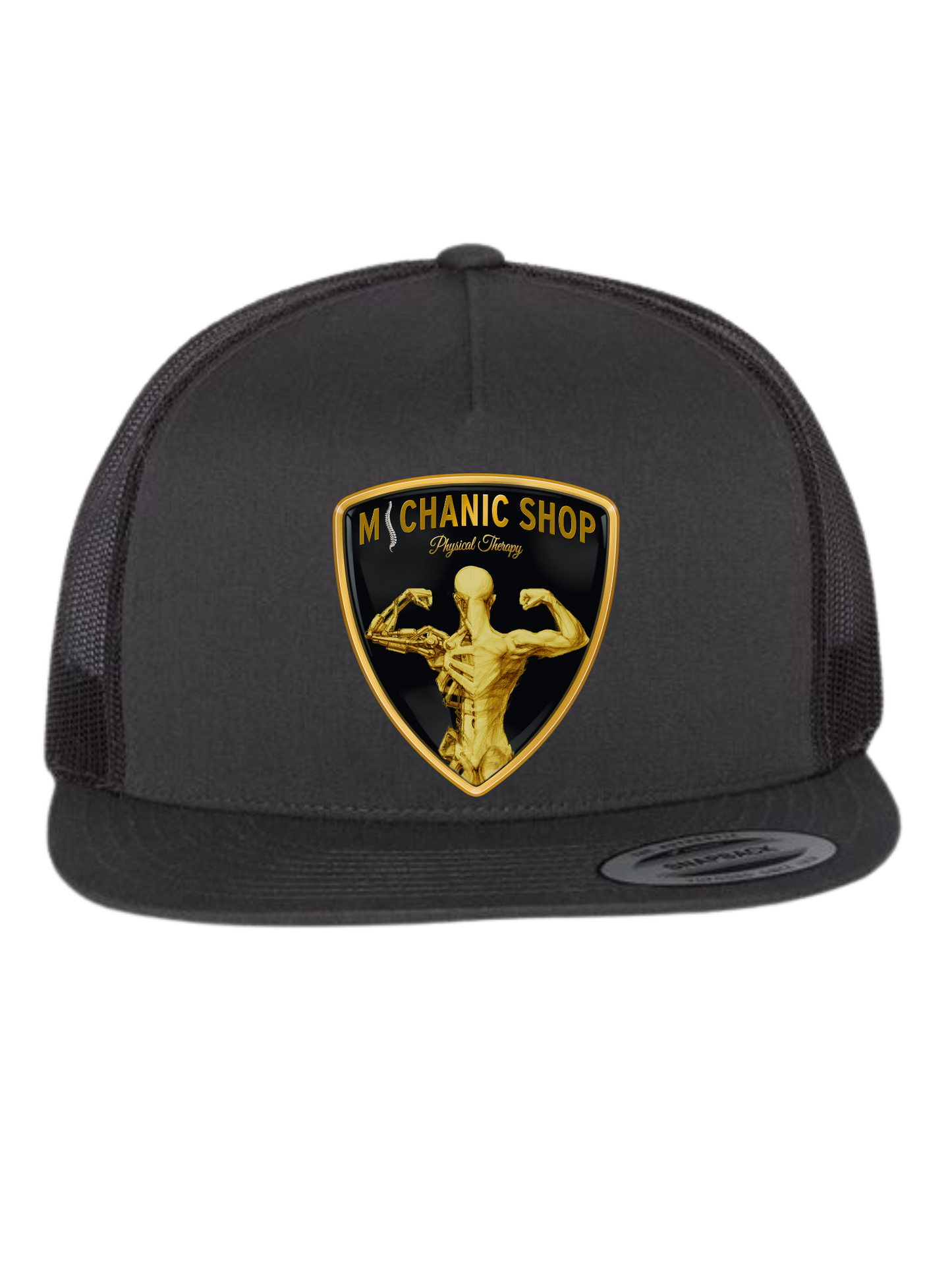 Michanic Shop flat bill trucker cap