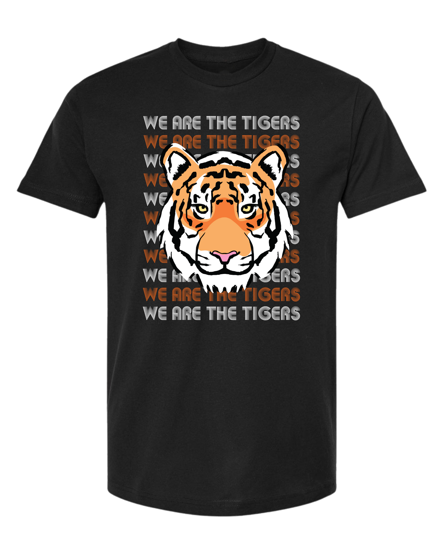 "WE ARE THE TIGERS" black & orange tiger tee