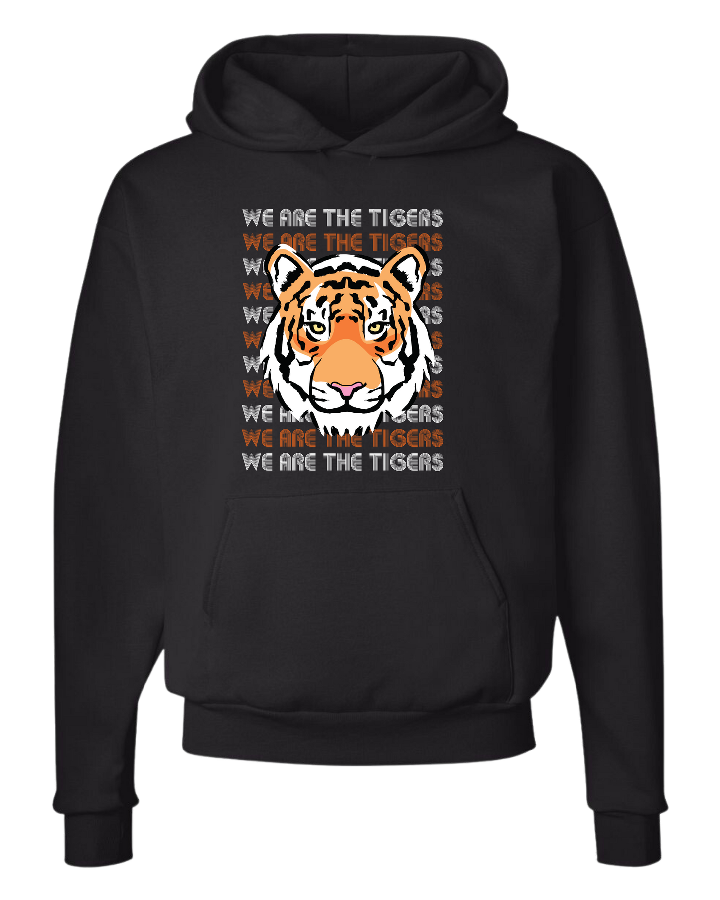 "WE ARE THE TIGERS" black & orange tiger tee