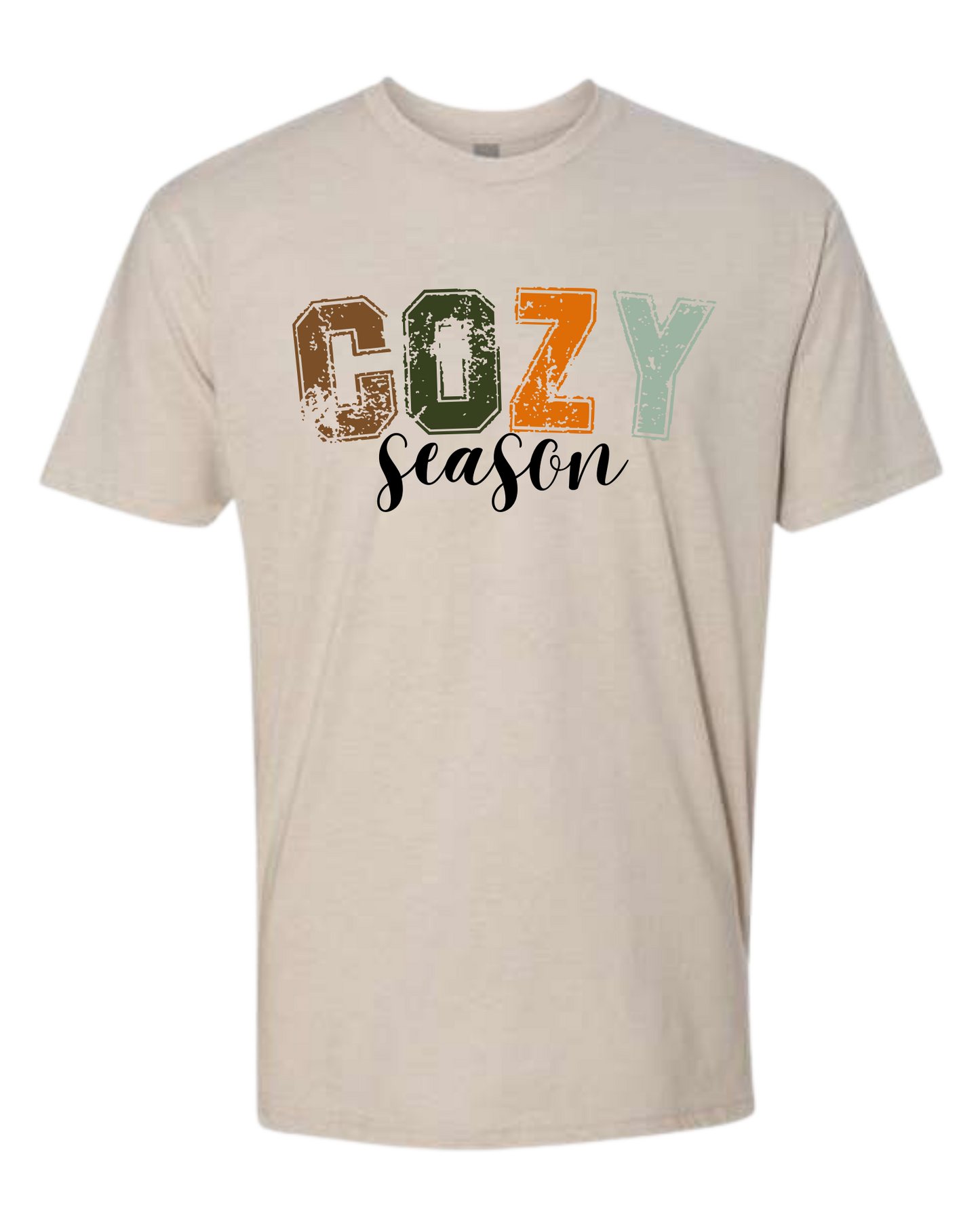"Cozy Season" fall colors graphic tee