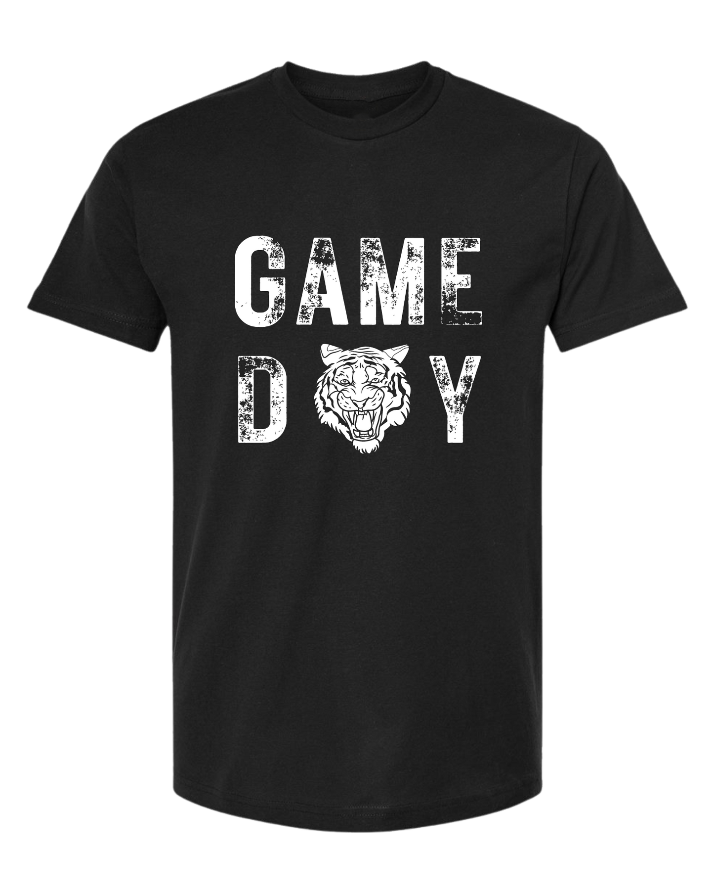 Distressed font "GAME DAY" tiger tee