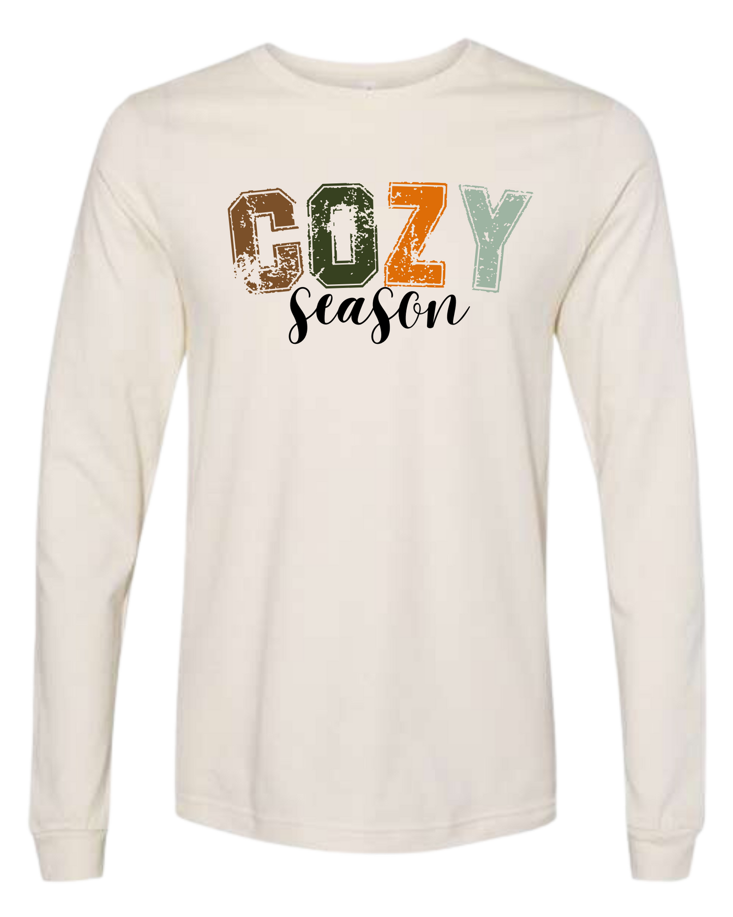 "Cozy Season" fall colors graphic tee