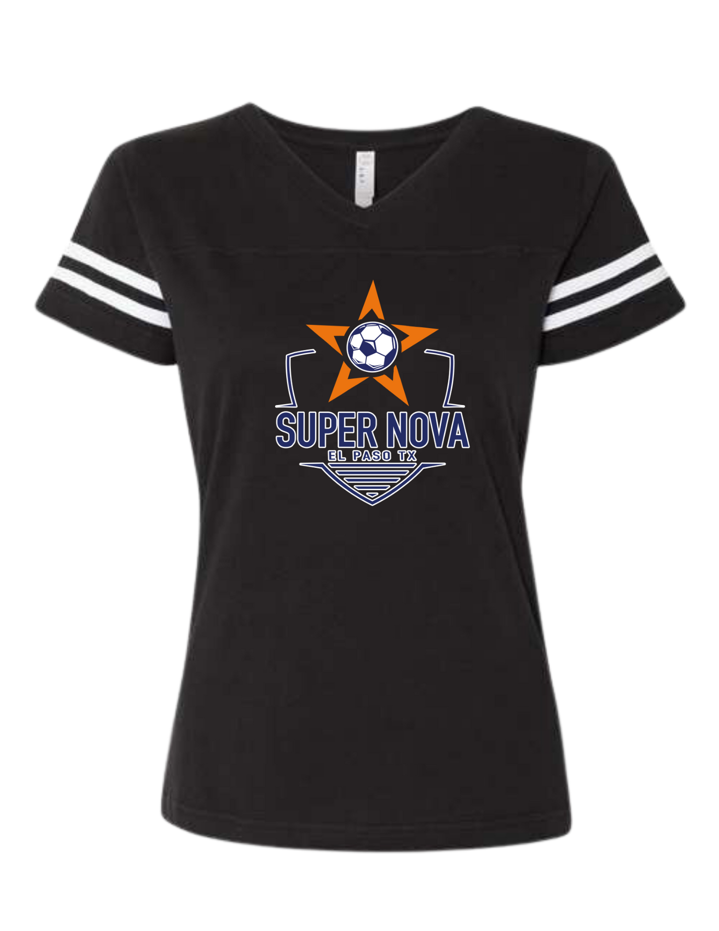 Super Nova FC women's v-neck jersey tee