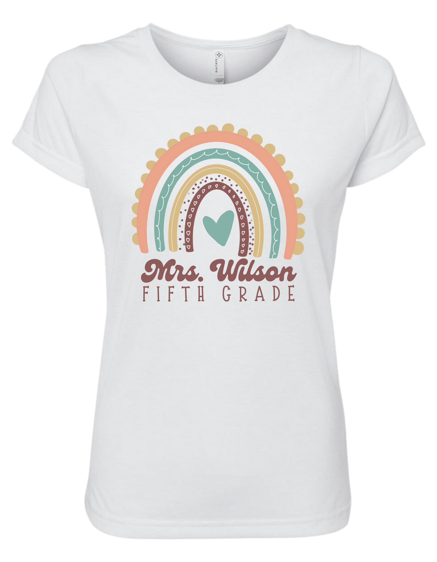 Customizable teacher women's fit crew-neck tee