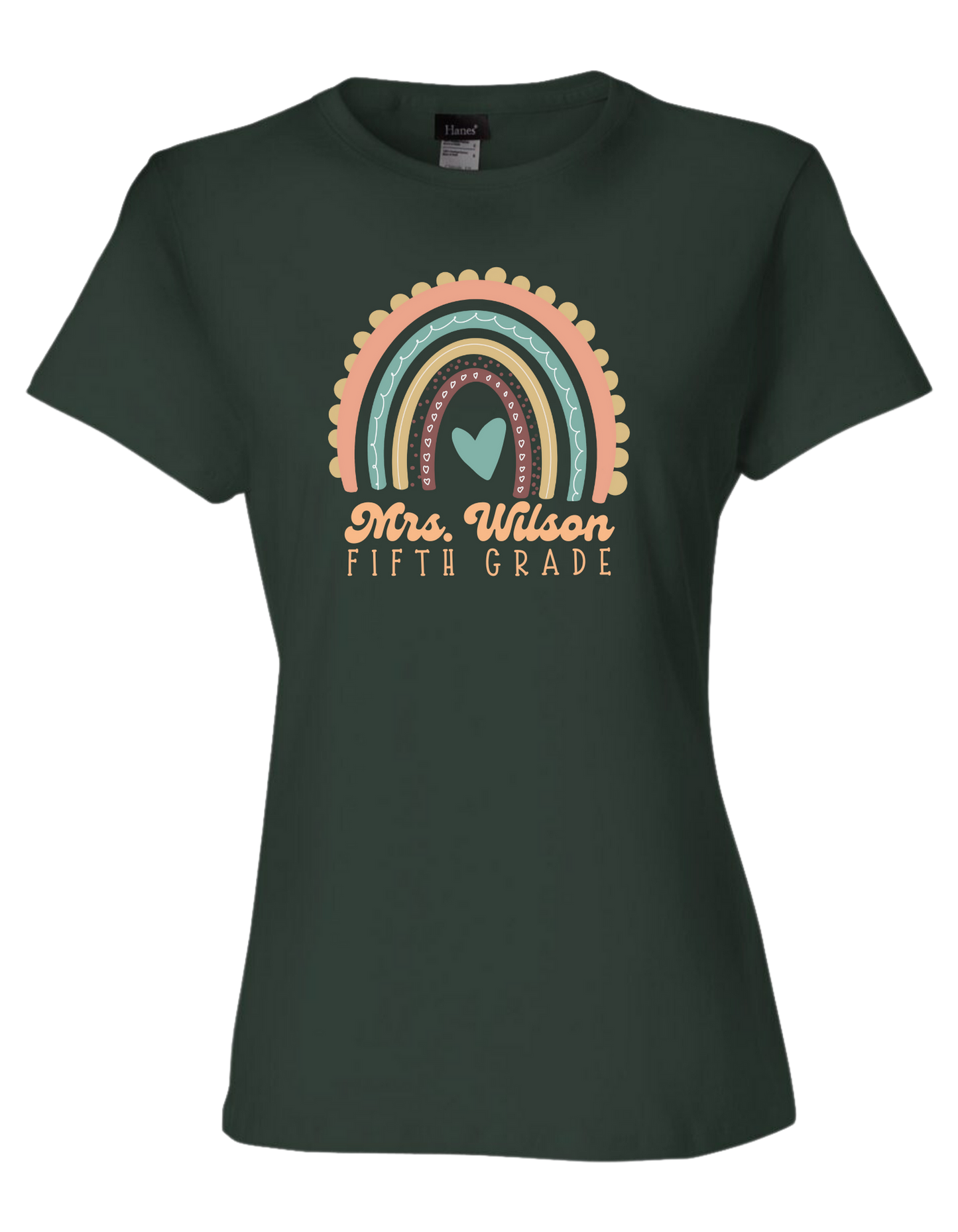 Customizable teacher women's fit crew-neck tee