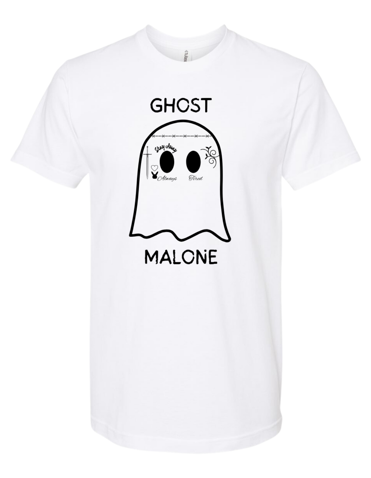 "Ghost Malone" with funny ghost graphic tee