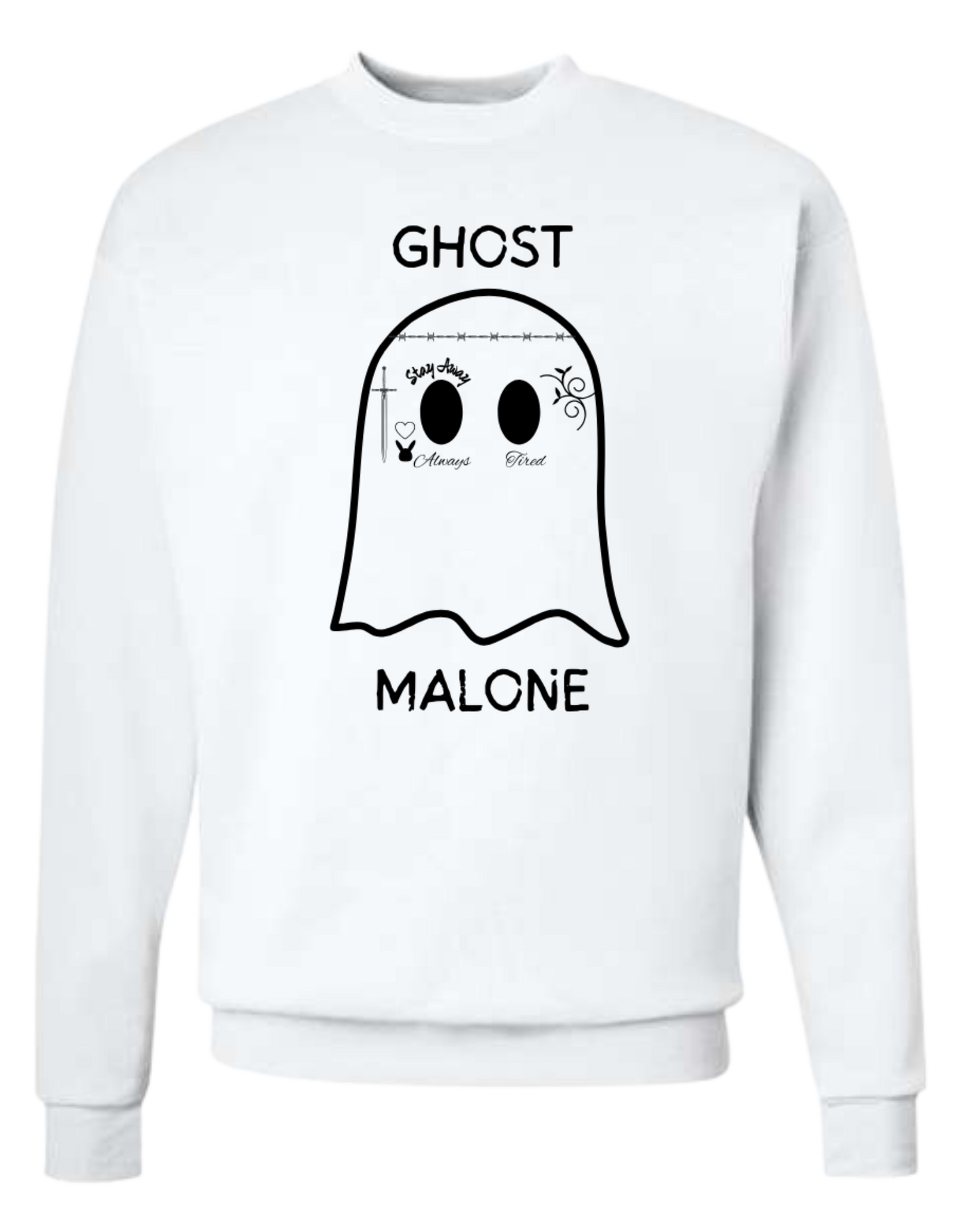 "Ghost Malone" with funny ghost graphic tee