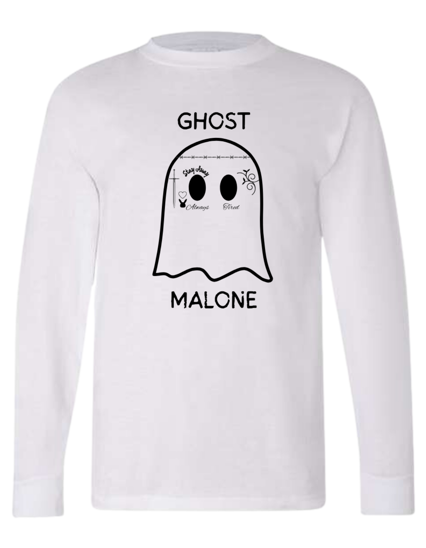 "Ghost Malone" with funny ghost graphic tee