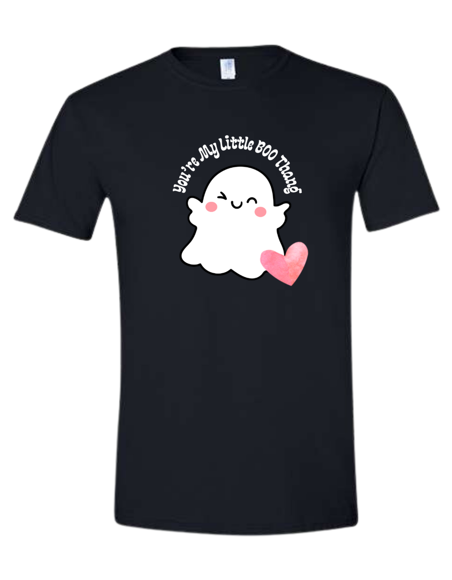"You're My Little BOO thang" with small heart cute ghost graphic tee