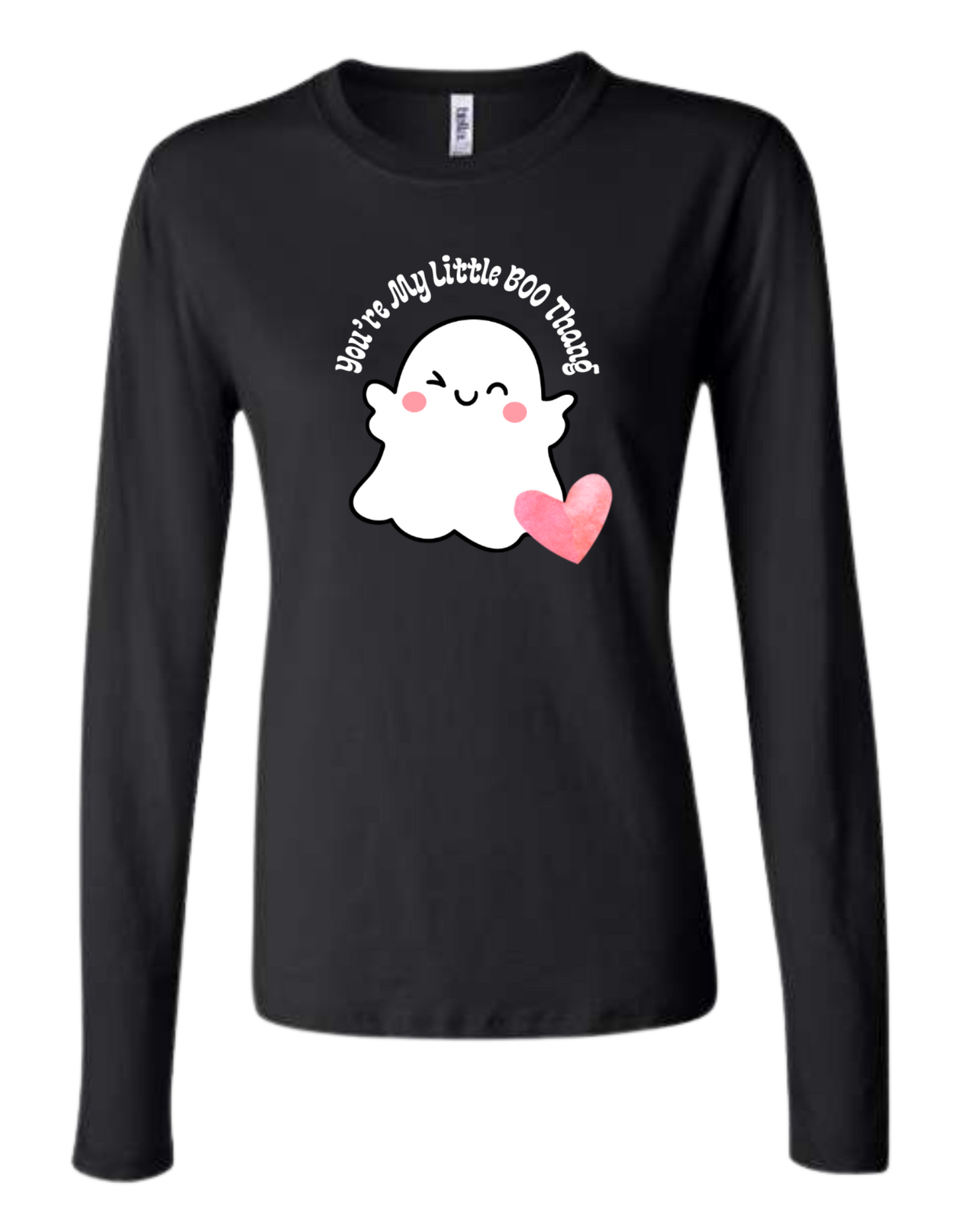 "You're My Little BOO thang" with small heart cute ghost graphic tee