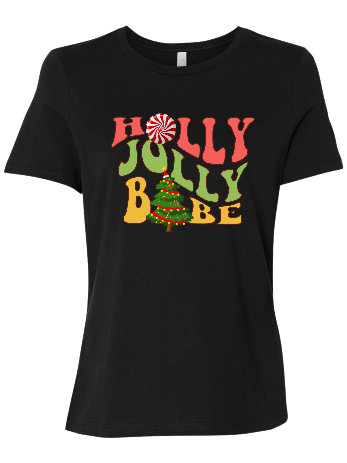 "Holly Jolly Babe" women's fit crew-neck tee