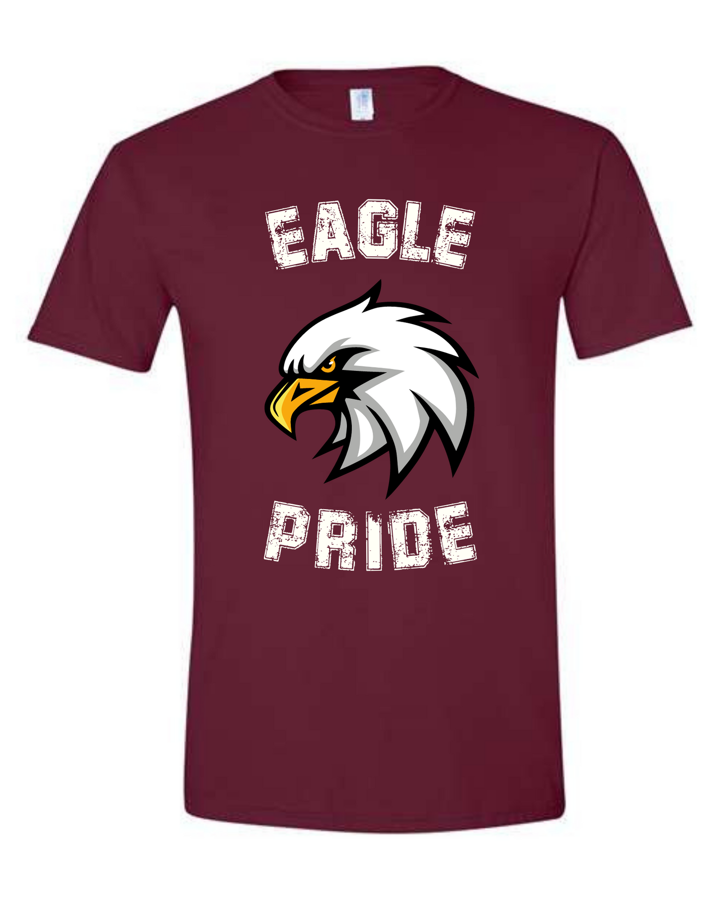 "Eagle Pride" distressed font w/large Eagle unisex crew-neck short sleeve tee
