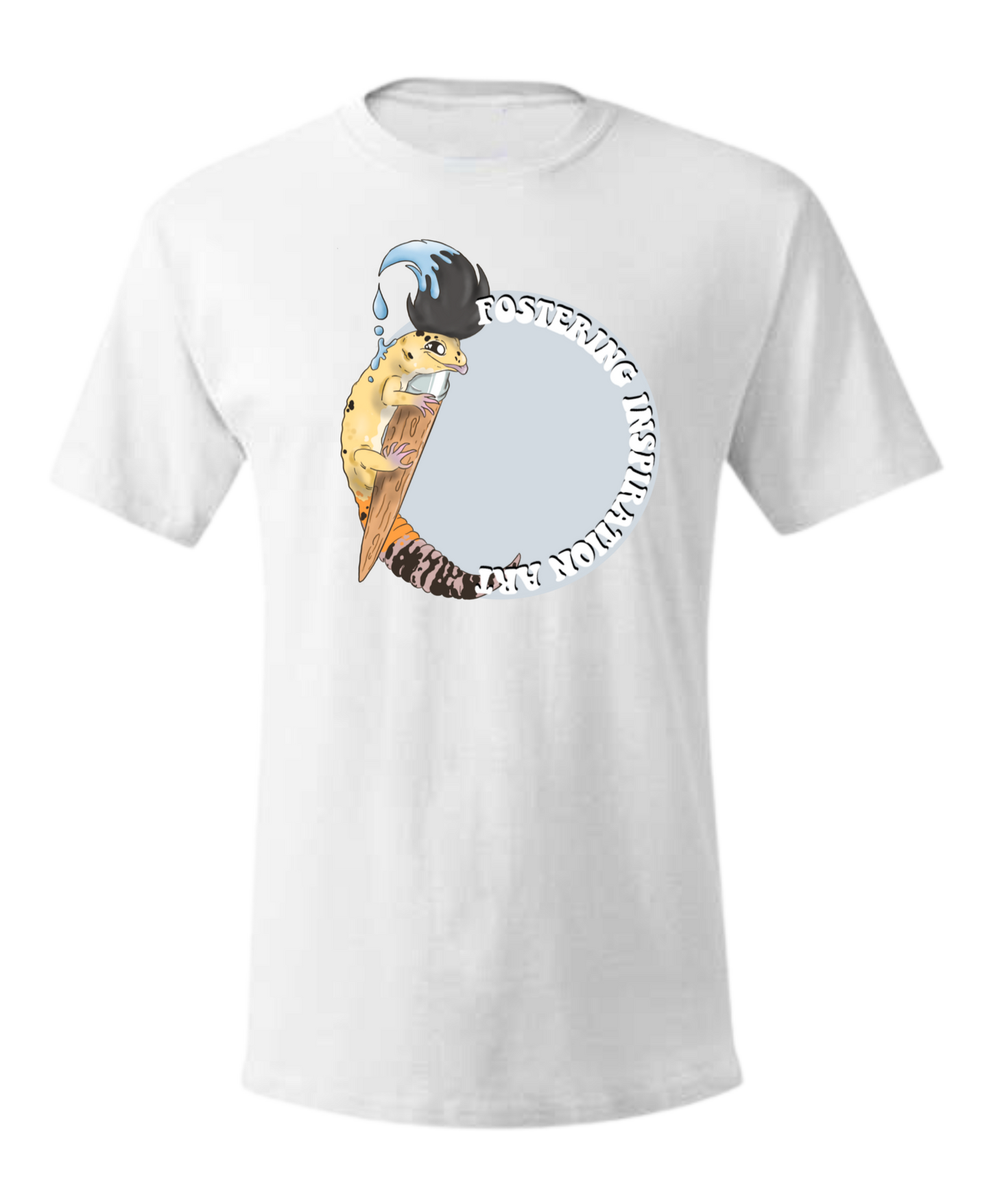 "Fostering Inspiration Art" logo full front color graphic tee
