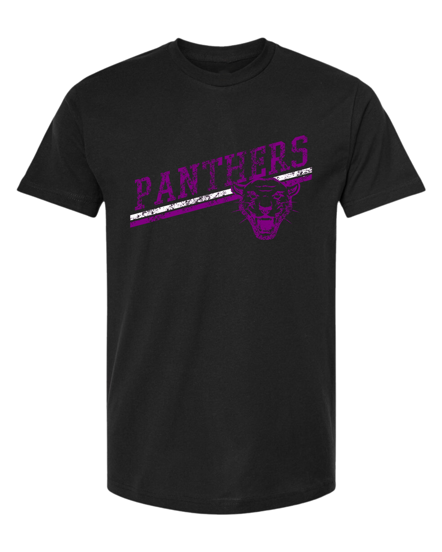 Panther's distressed font cotton tee