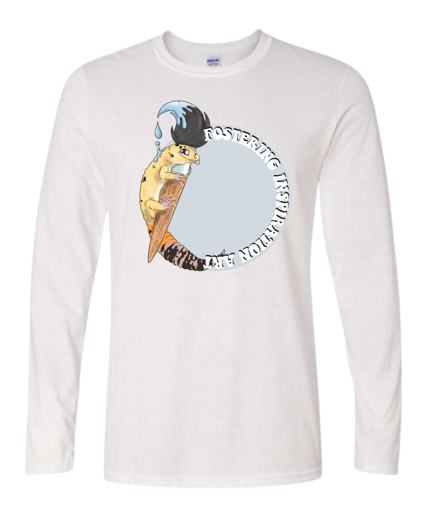 "Fostering Inspiration Art" logo full front color graphic tee