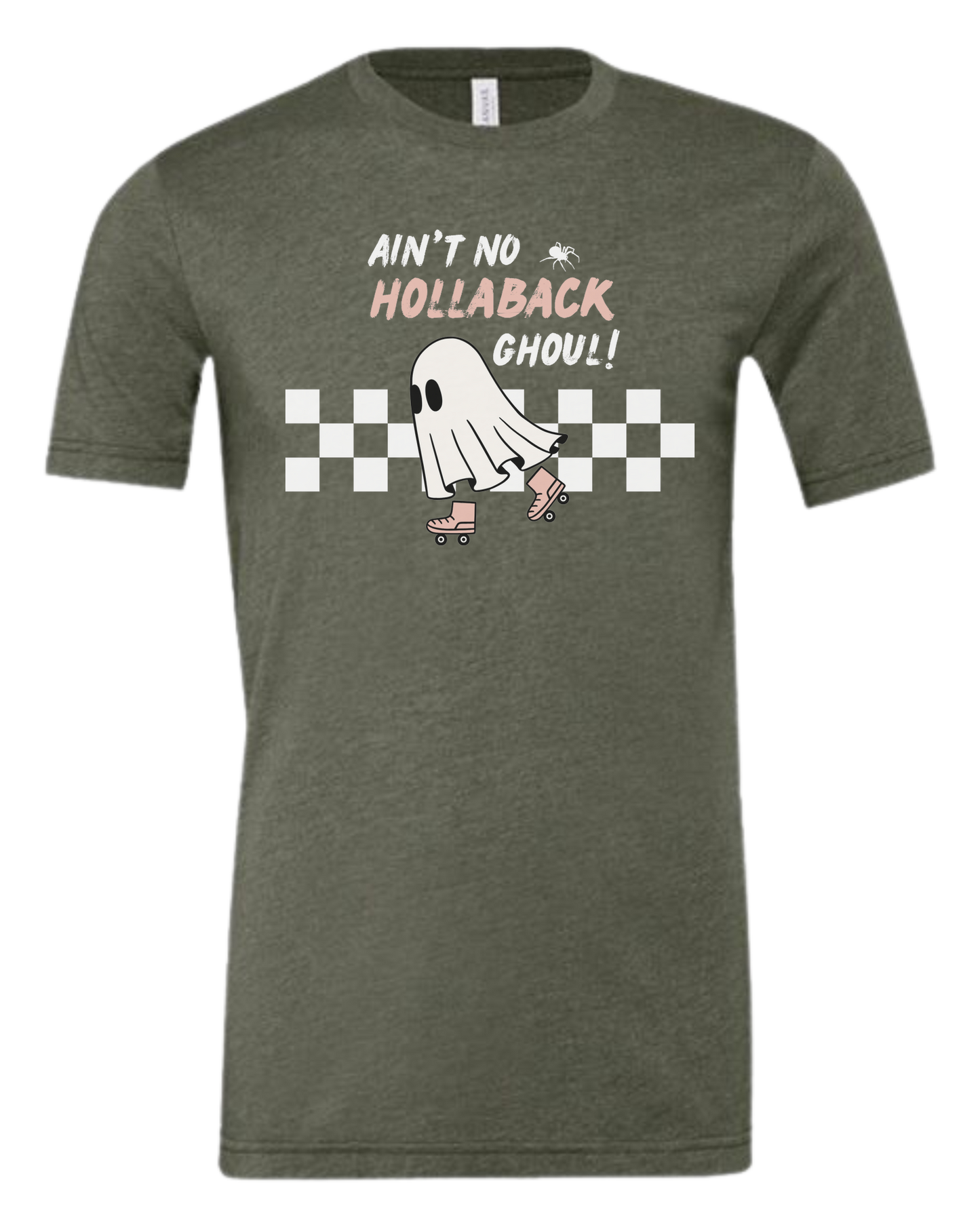 Ain't No Hollaback Ghoul retro graphic Premium unisex crewneck tee Military Green