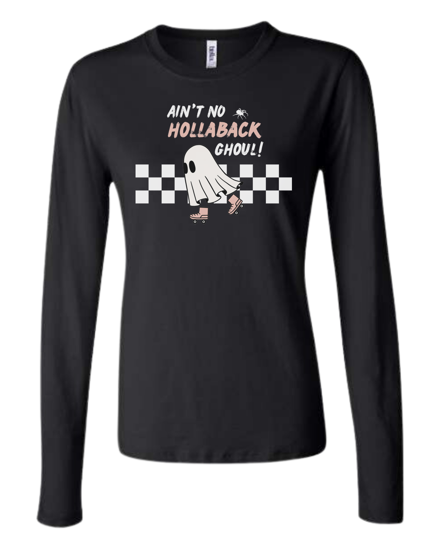 Ain't No Hollaback Ghoul retro graphic Women's fit crewneck long sleeve fit Black