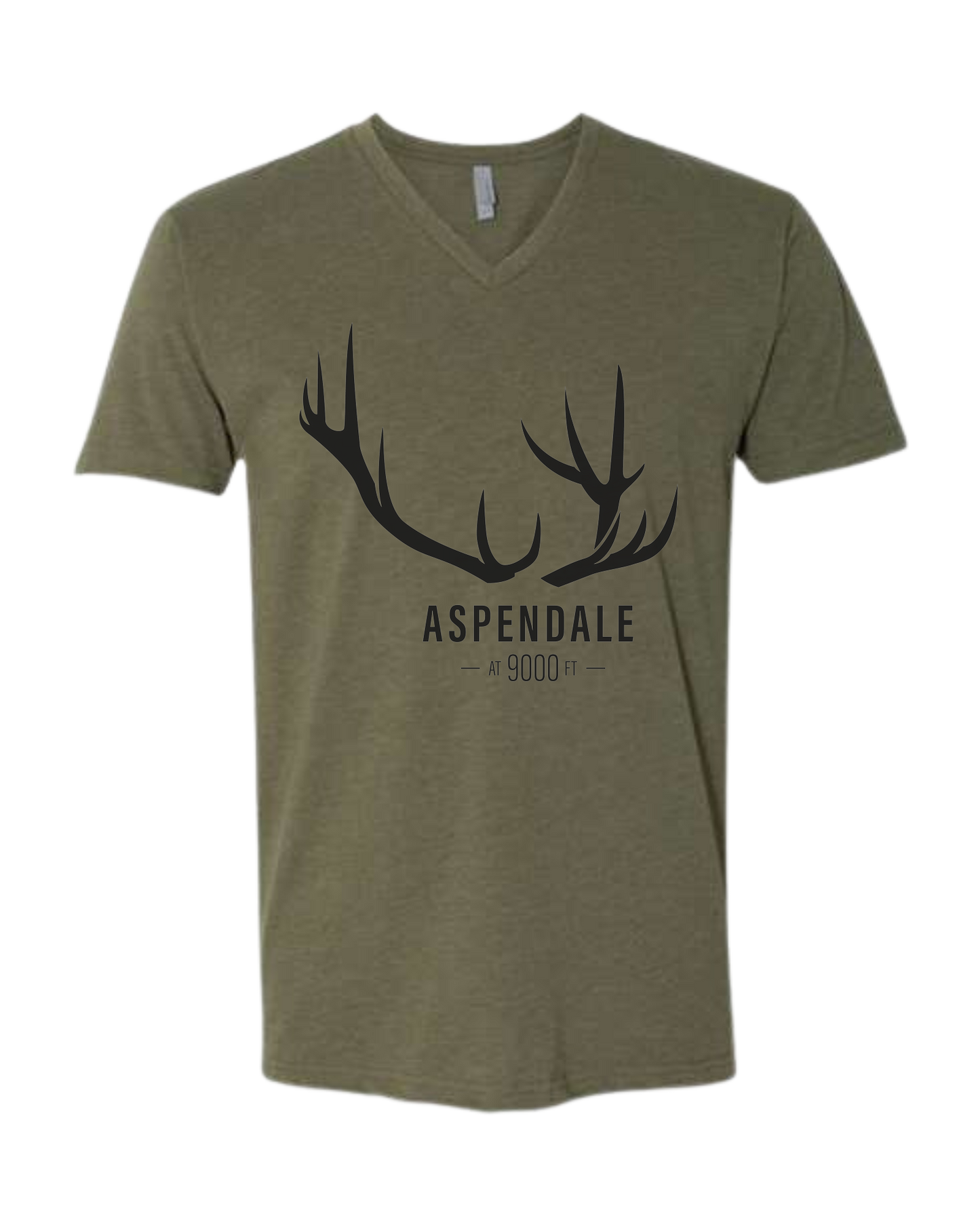 Antlers for Aspendale Premium unisex v-neck tee Military Green