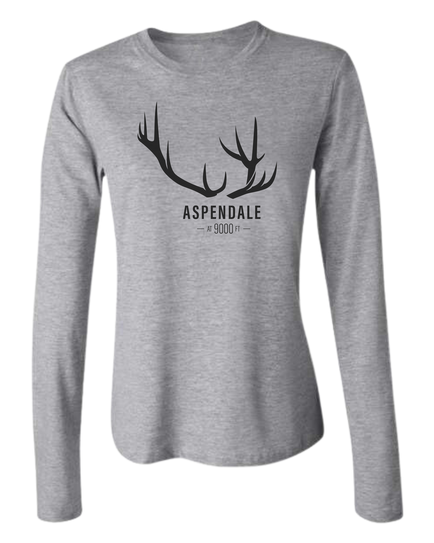 Antlers for Aspendale Women's fit crewneck long sleeve fit Heather Grey