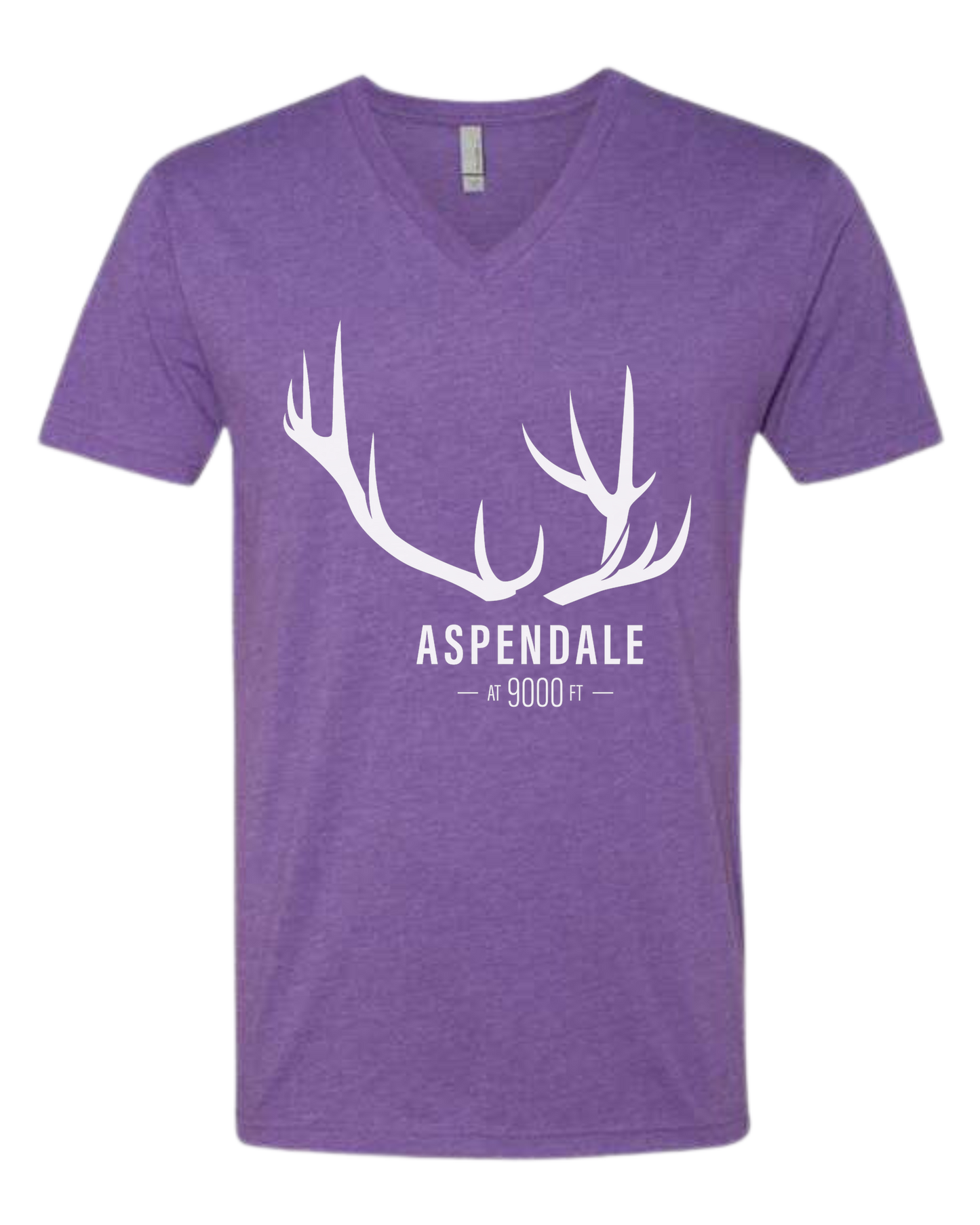 Antlers for Aspendale (white) Premium unisex v-neck tee Heather Purple