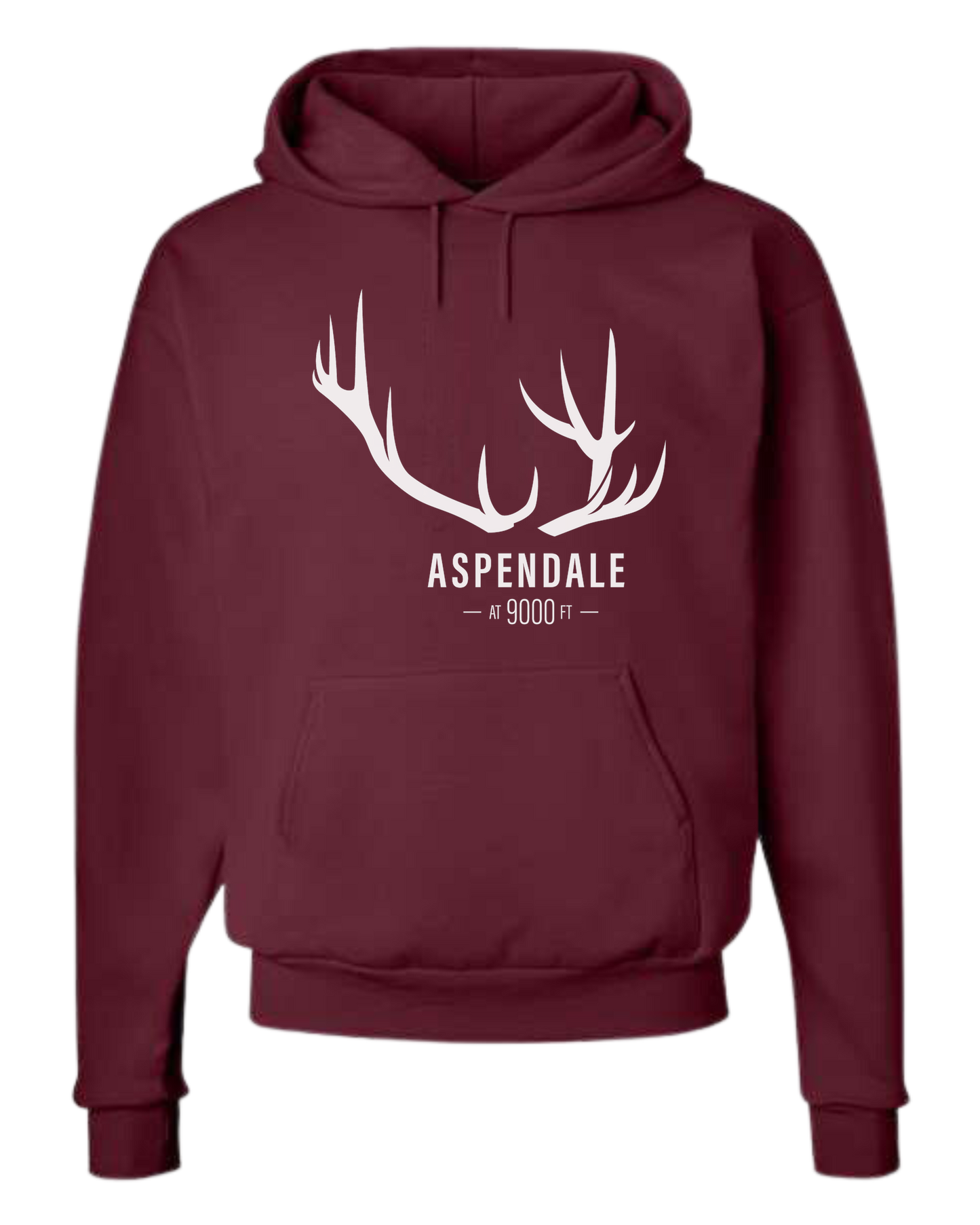 Antlers for Aspendale (white) Unisex Classic Hoodie Maroon