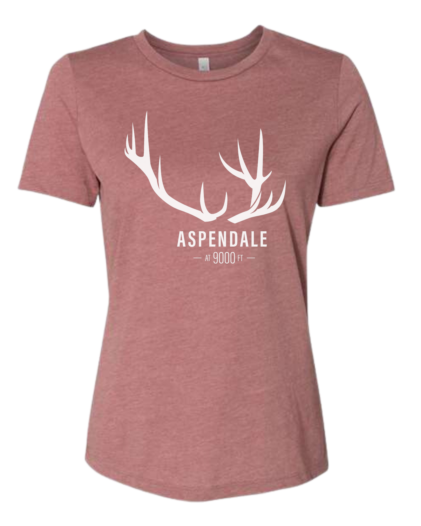 Antlers for Aspendale (white) Women's fit premium crewneck tee Mauve Pink