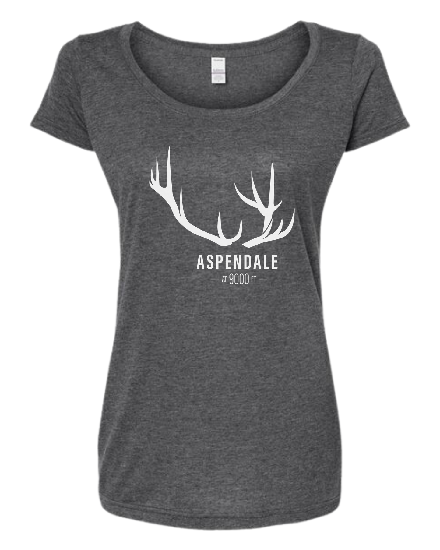 Antlers for Aspendale (white) Women's fit scoop neck tee Heather Grey