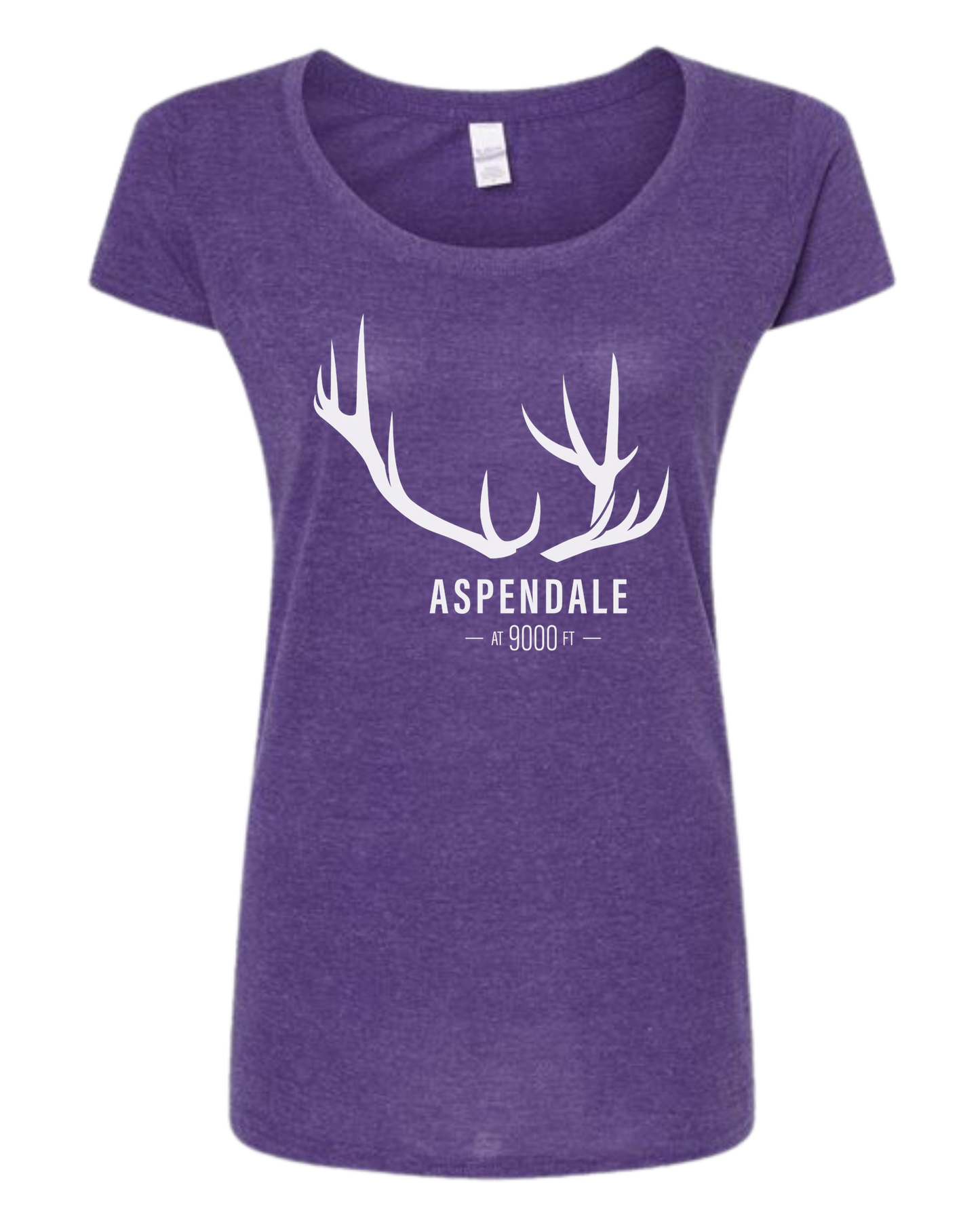 Antlers for Aspendale (white) Women's fit scoop neck tee Heather Purple