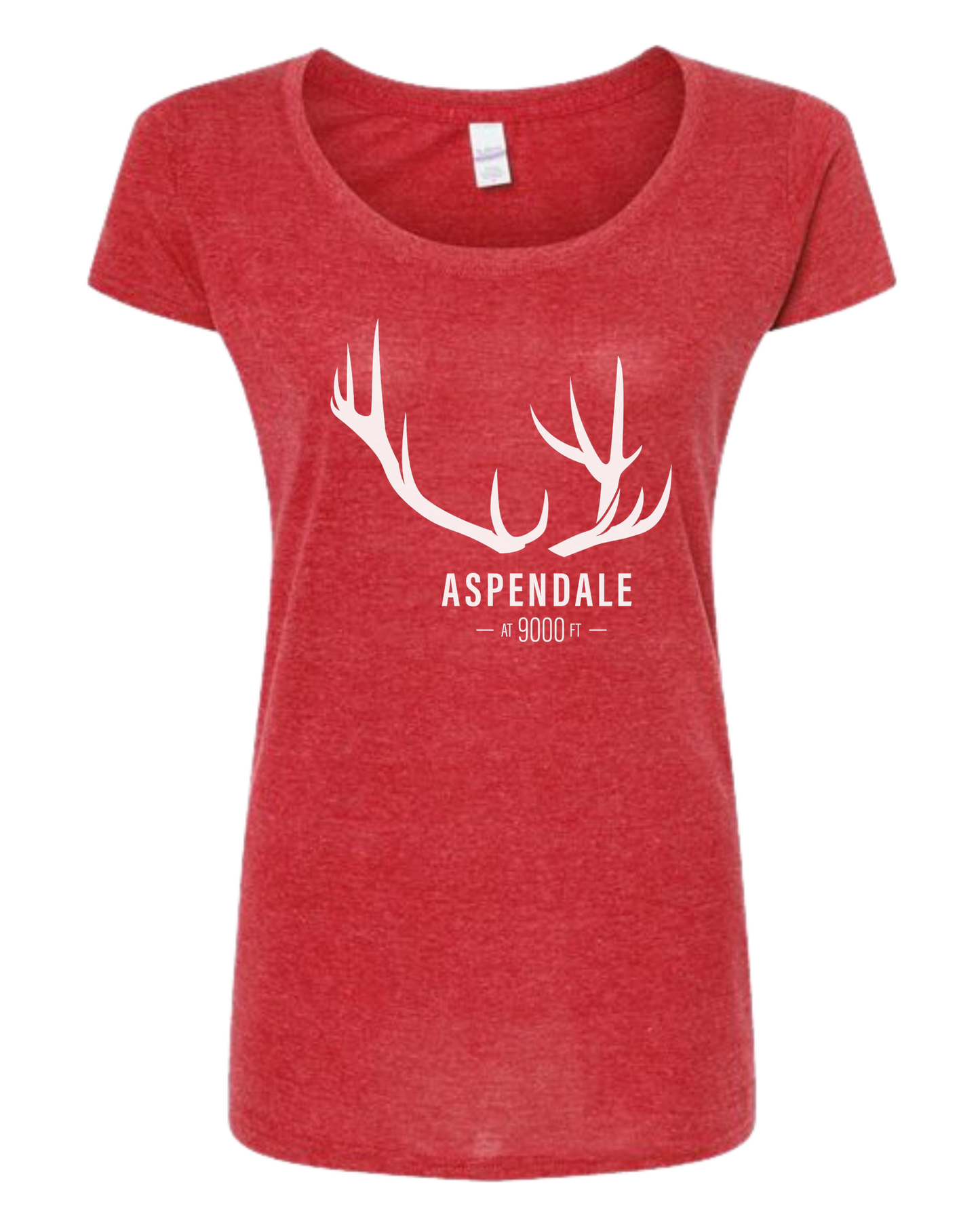 Antlers for Aspendale (white) Women's fit scoop neck tee Heather Red