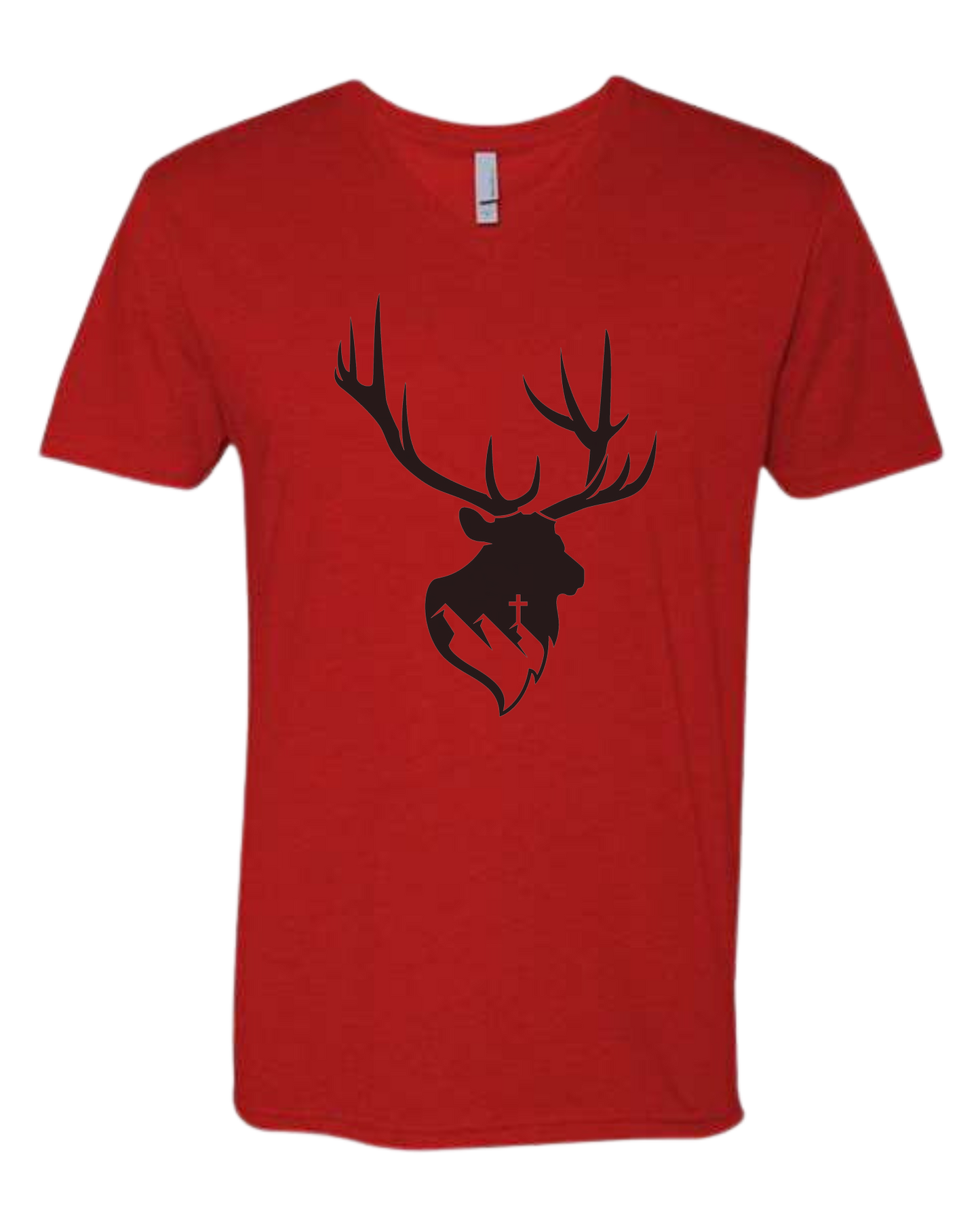 Aspendale Elk (black) Premium unisex v-neck tee Red
