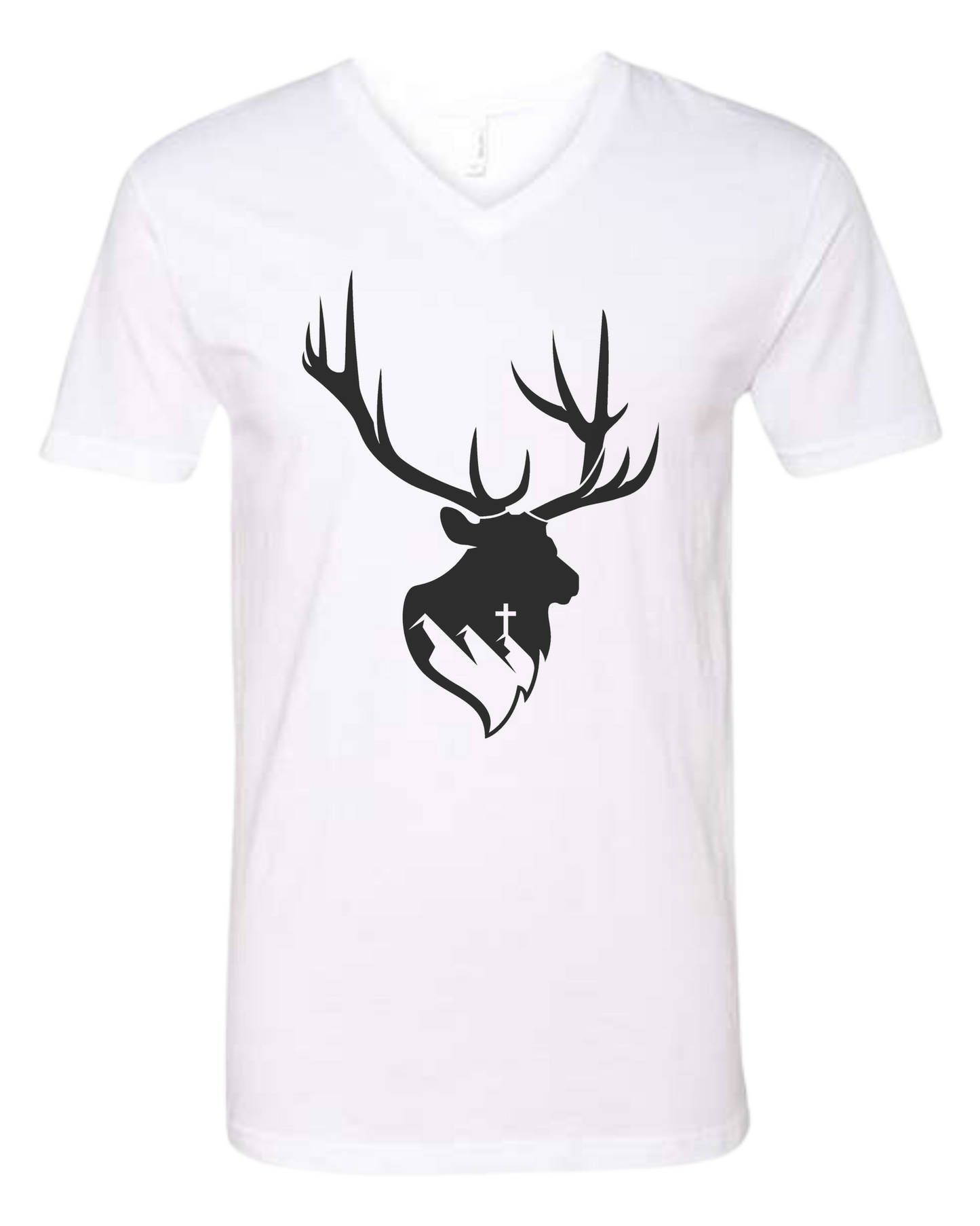 Aspendale Elk (black) Premium unisex v-neck tee White