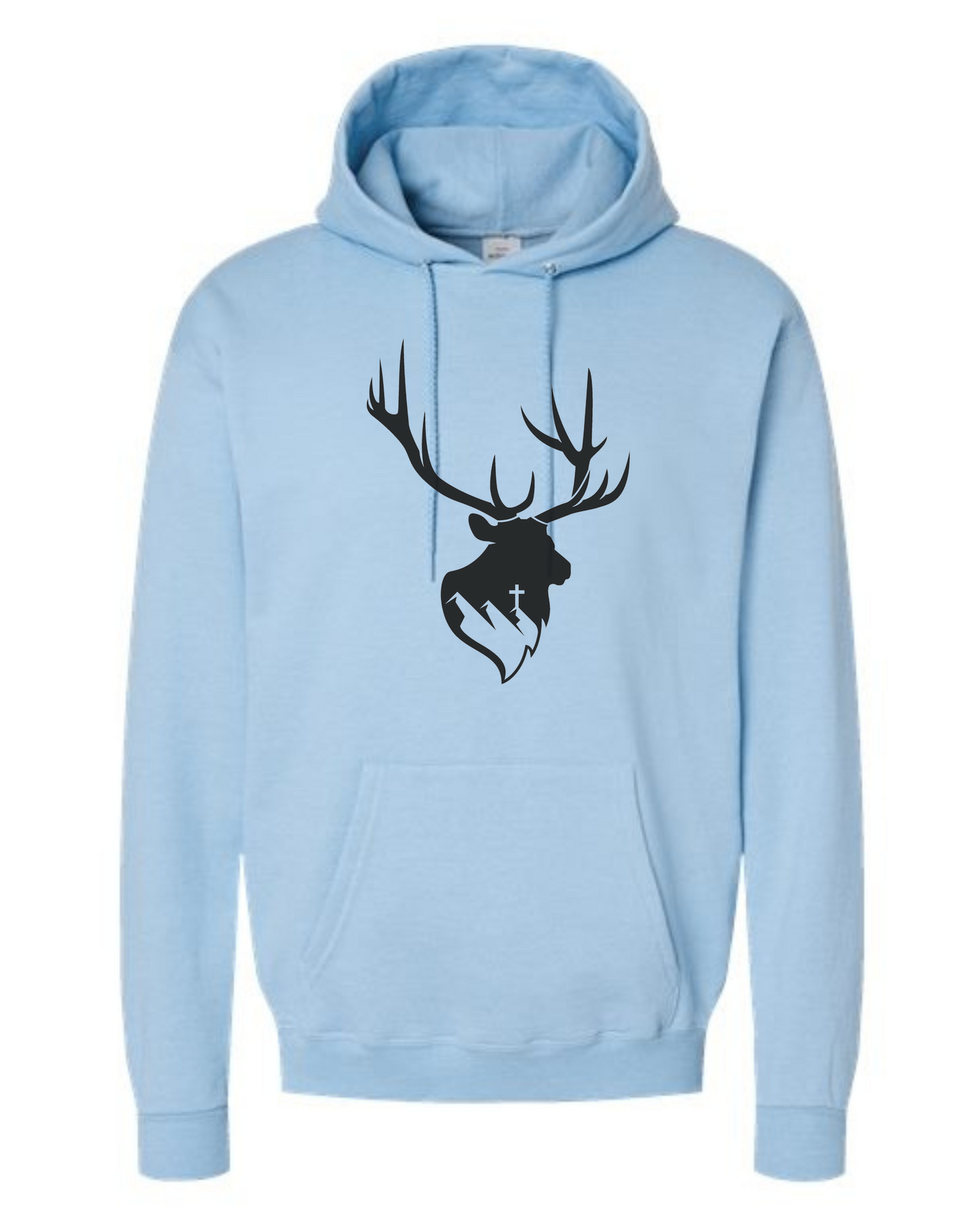 Aspendale Elk (black) Unisex Classic Hoodie Ice Blue