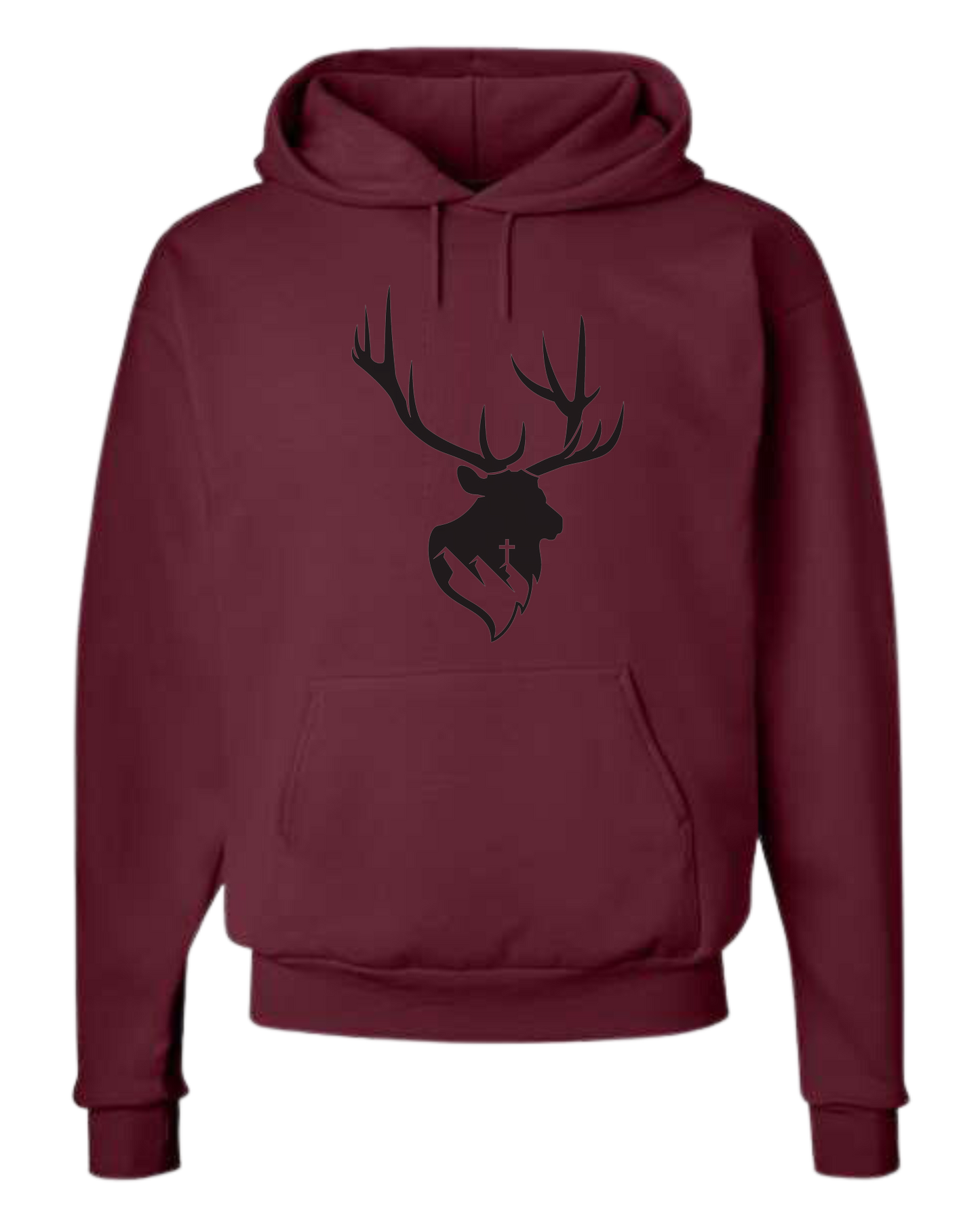 Aspendale Elk (black) Unisex Classic Hoodie Maroon