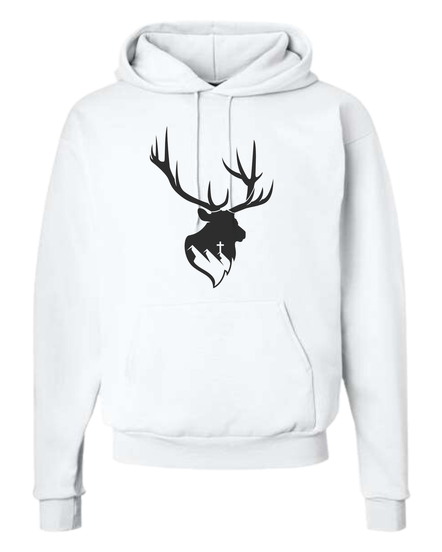 Aspendale Elk (black) Unisex Classic Hoodie White