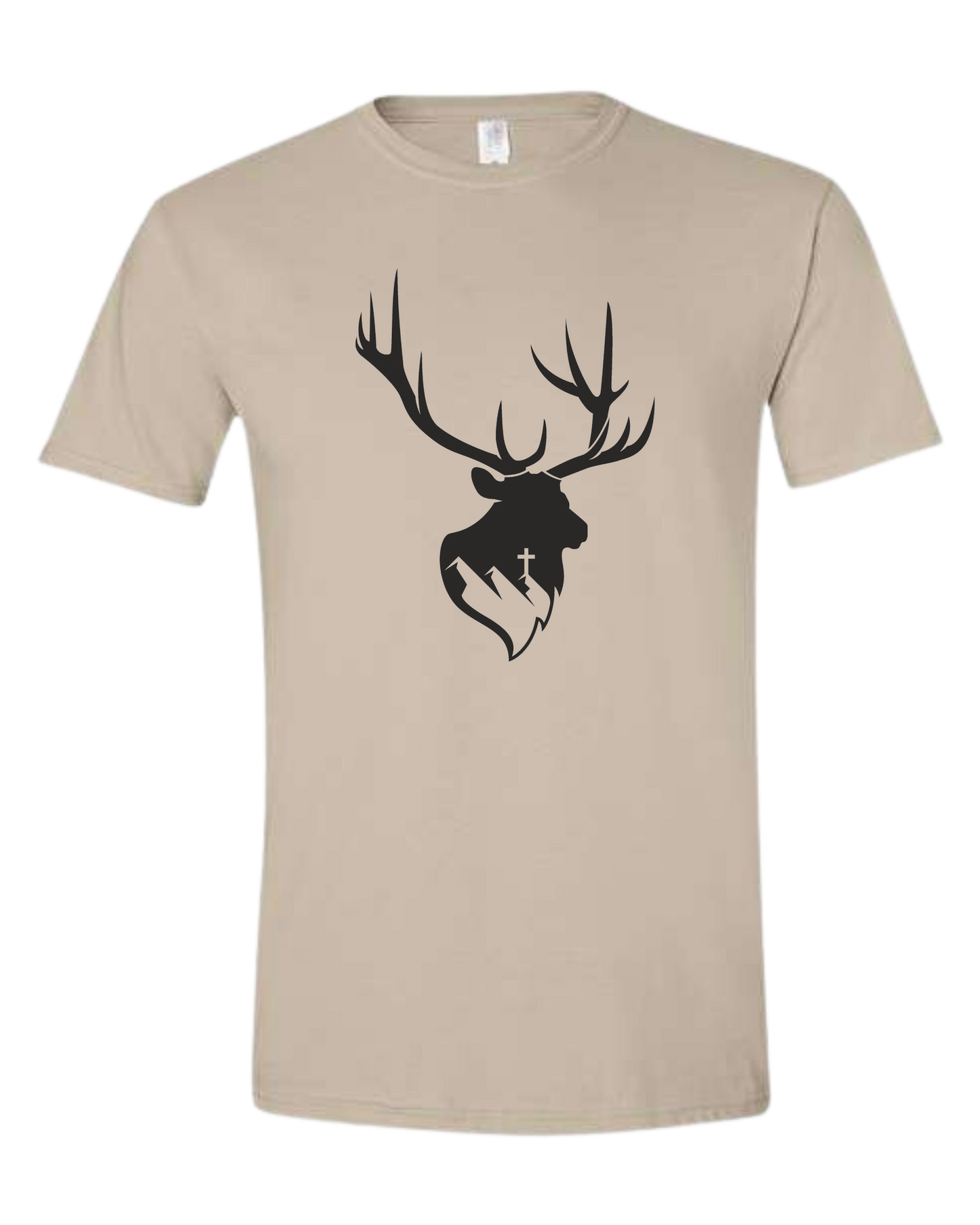 Aspendale Elk (black) Unisex crewneck graphic tee (light colors) Beige