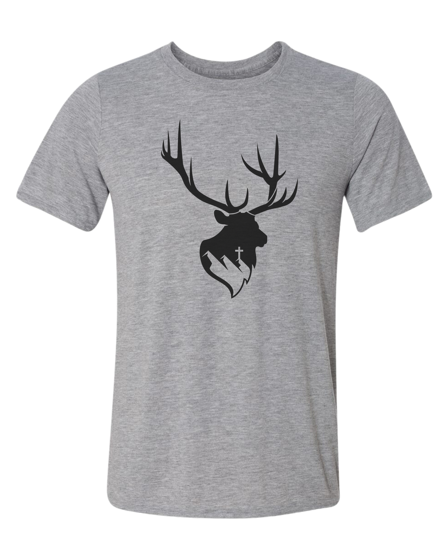 Aspendale Elk (black) Unisex crewneck graphic tee (light colors) Heather Grey