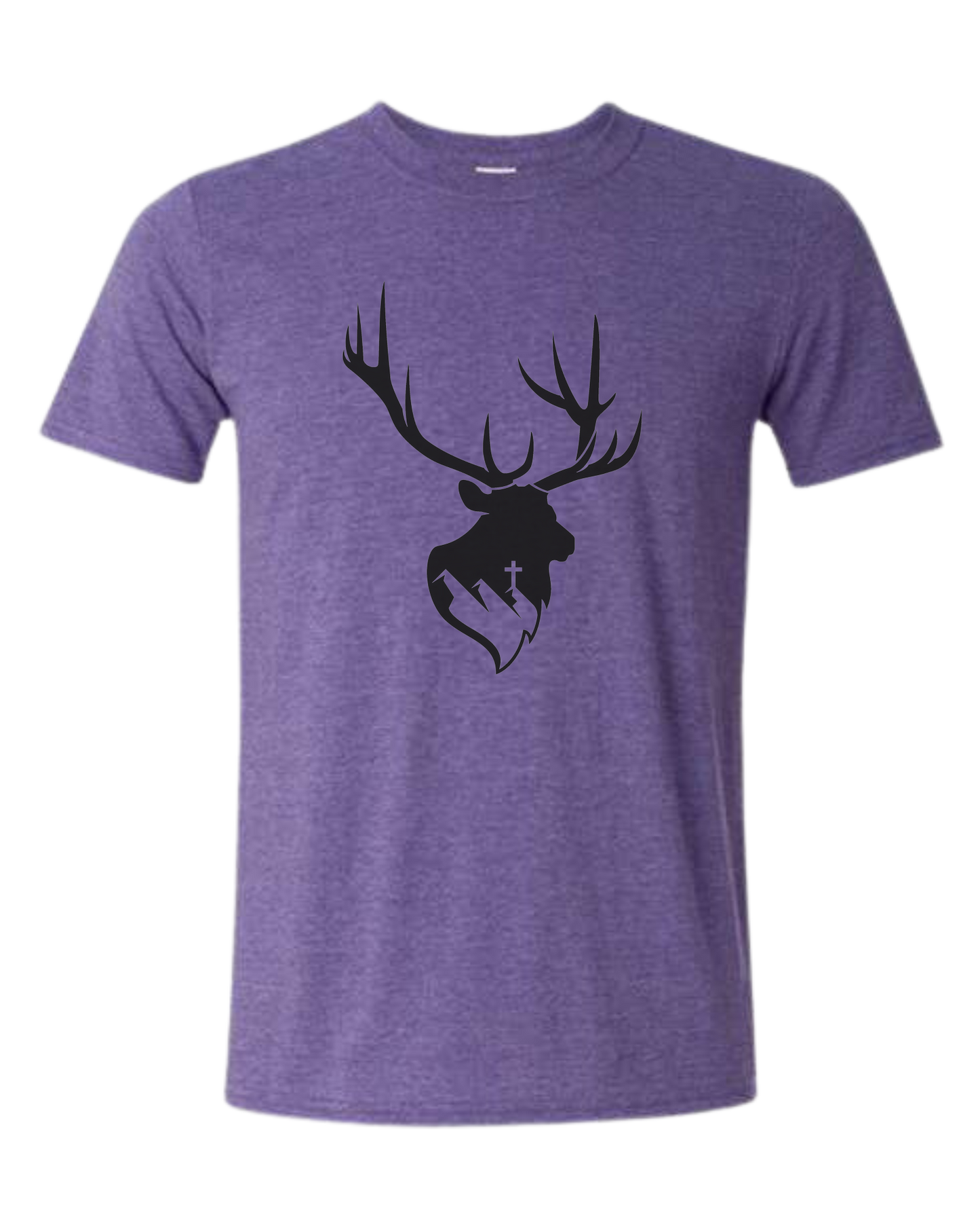 Aspendale Elk (black) Unisex crewneck graphic tee (light colors) Heather Purple