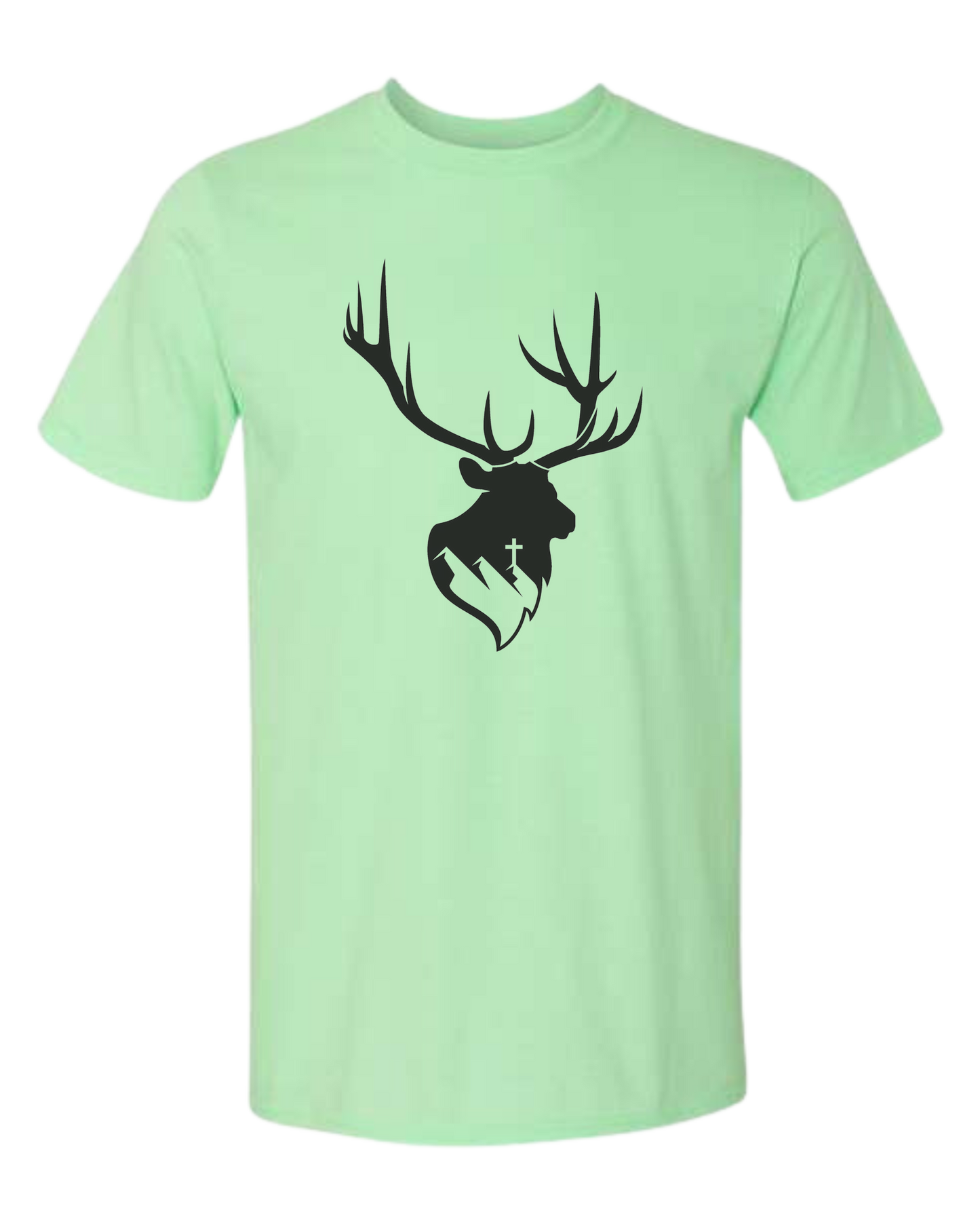 Aspendale Elk (black) Unisex crewneck graphic tee (light colors) Mint Green