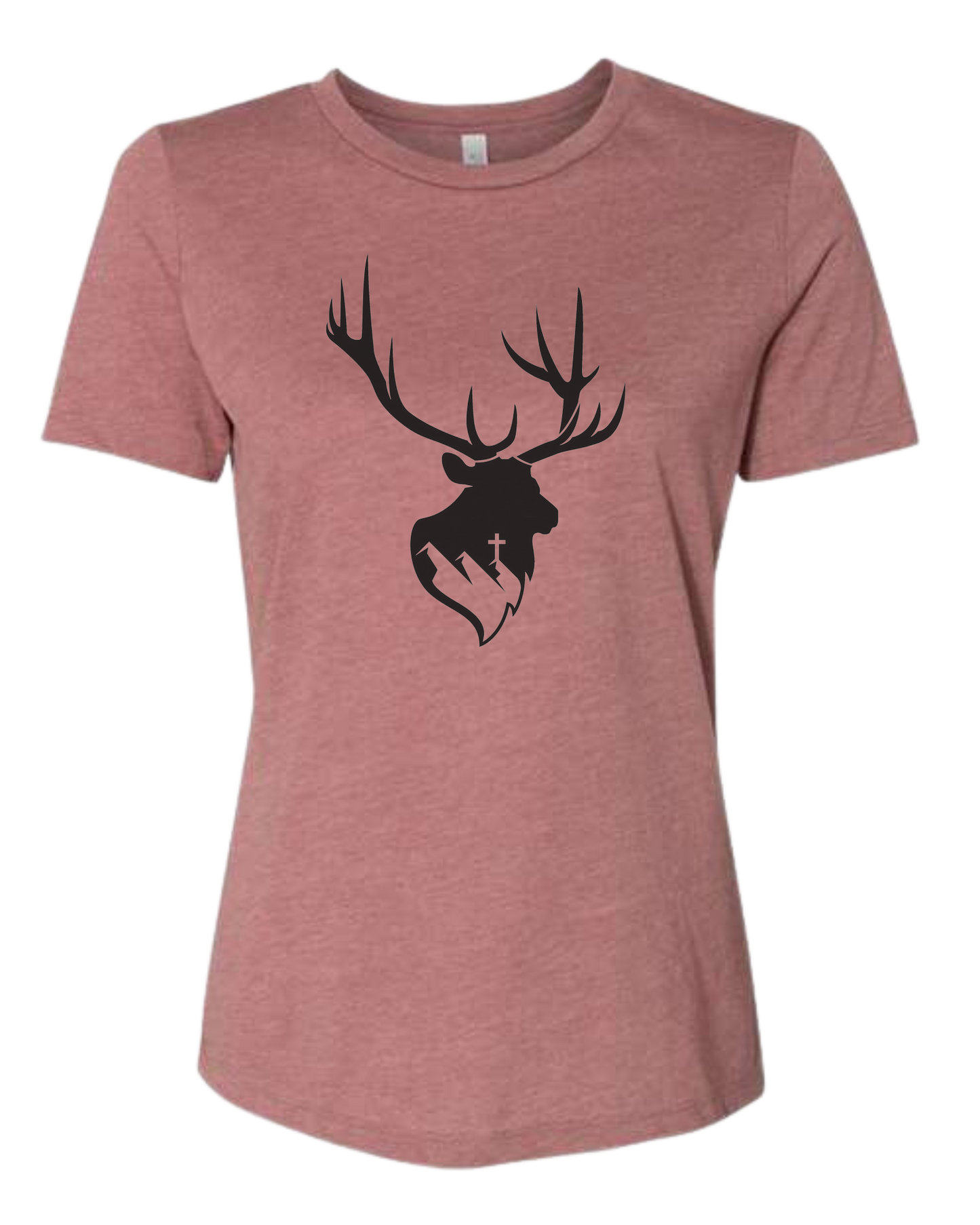 Aspendale Elk (black) Women's fit premium crewneck tee Mauve Pink