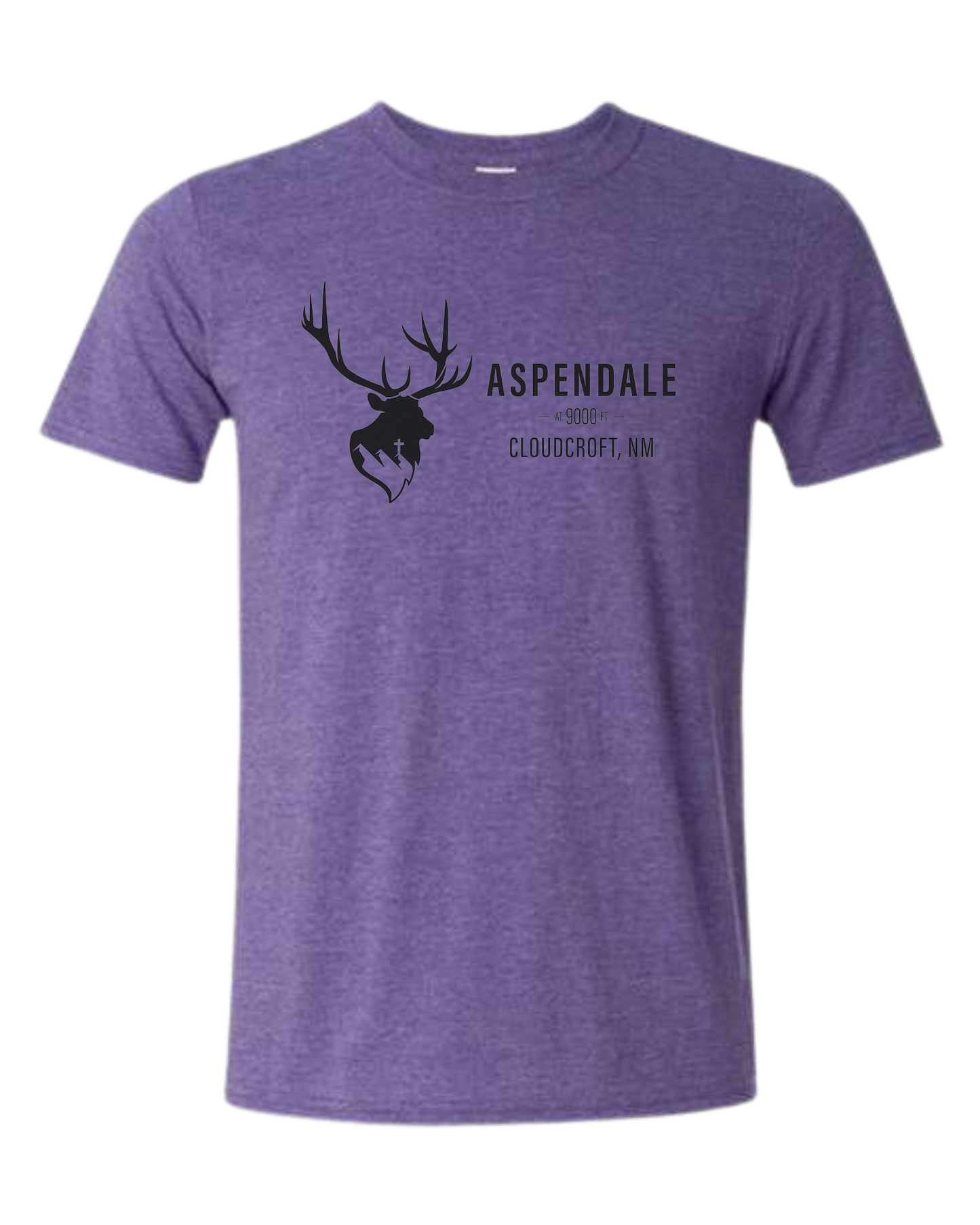 Aspendale Mountain Retreat Unisex crewneck graphic tee (light colors) Heather Purple