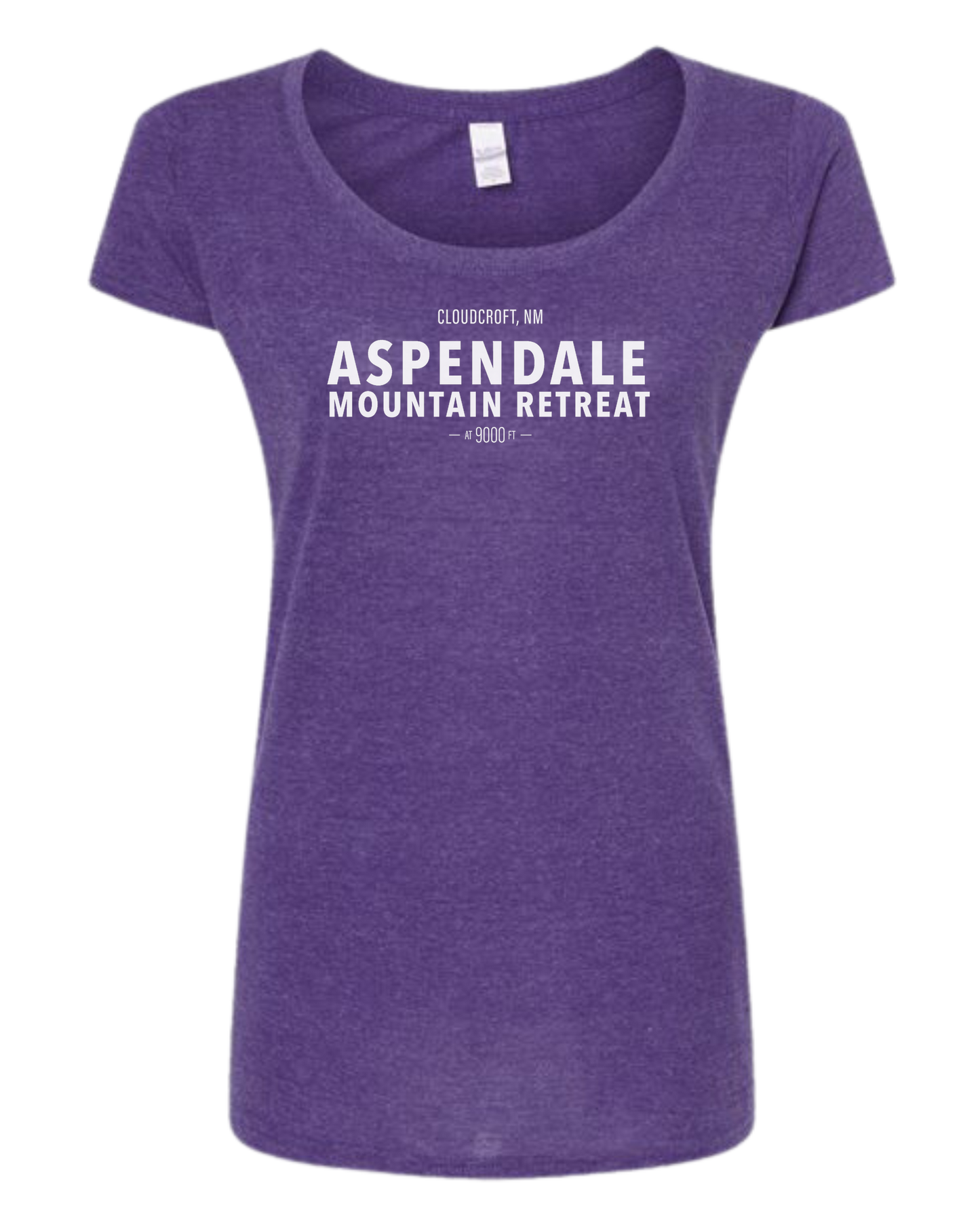 Aspendale Mountain Retreat Women's fit scoop neck tee Heather Purple