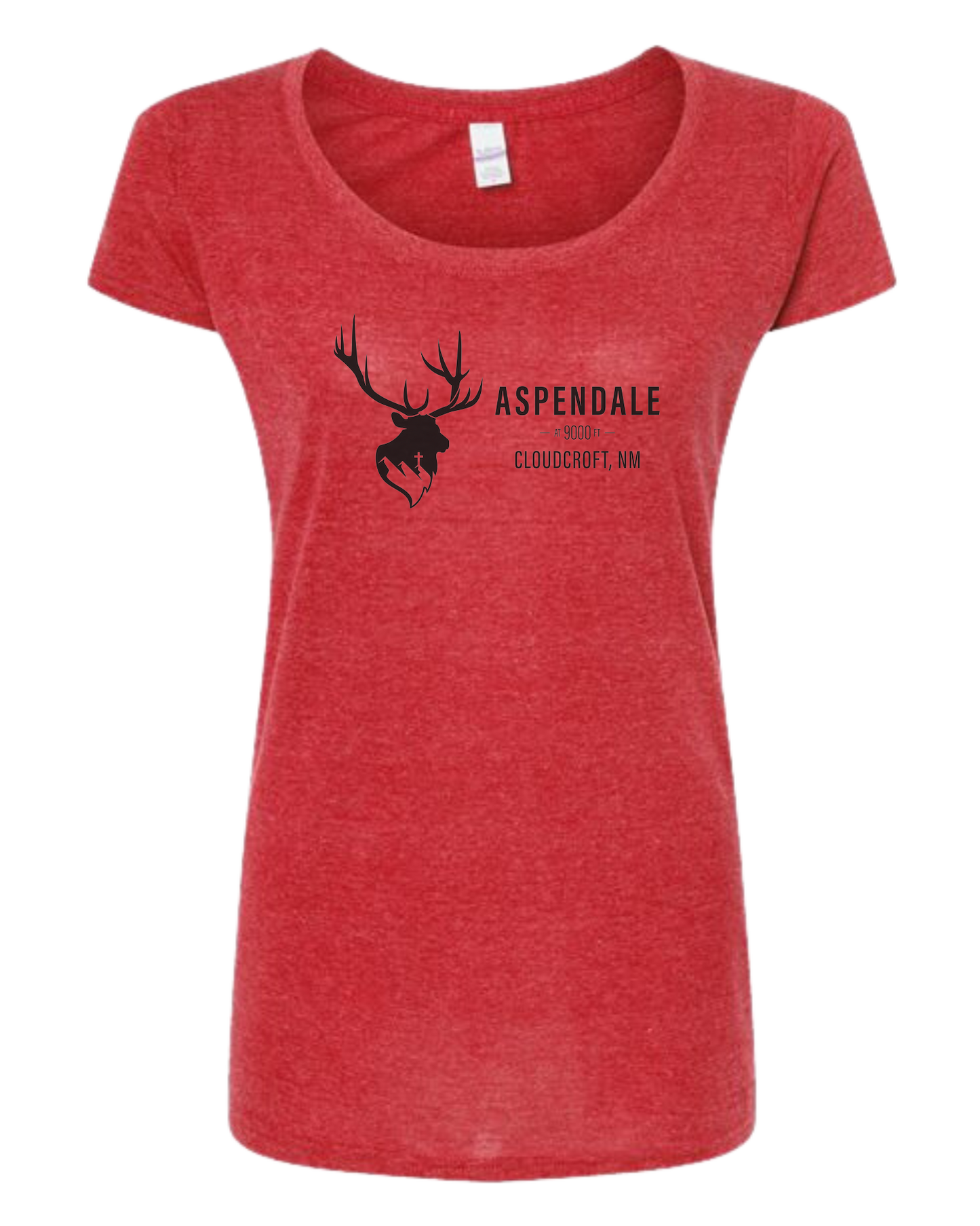 Aspendale Mountain Retreat Women's fit scoop neck tee Heather Red
