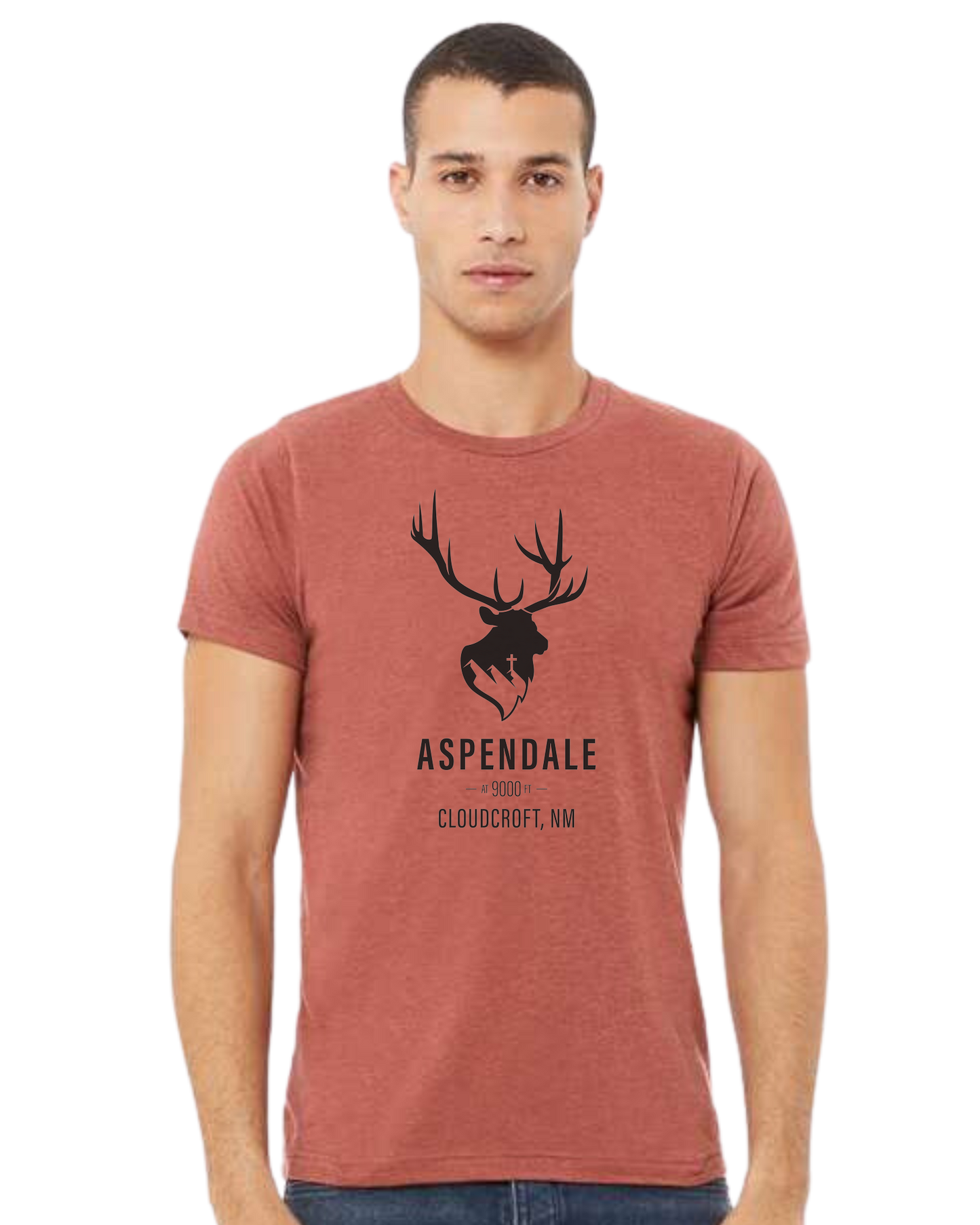 Aspendale at 9000ft (black) Premium unisex crewneck tee Heather Clay