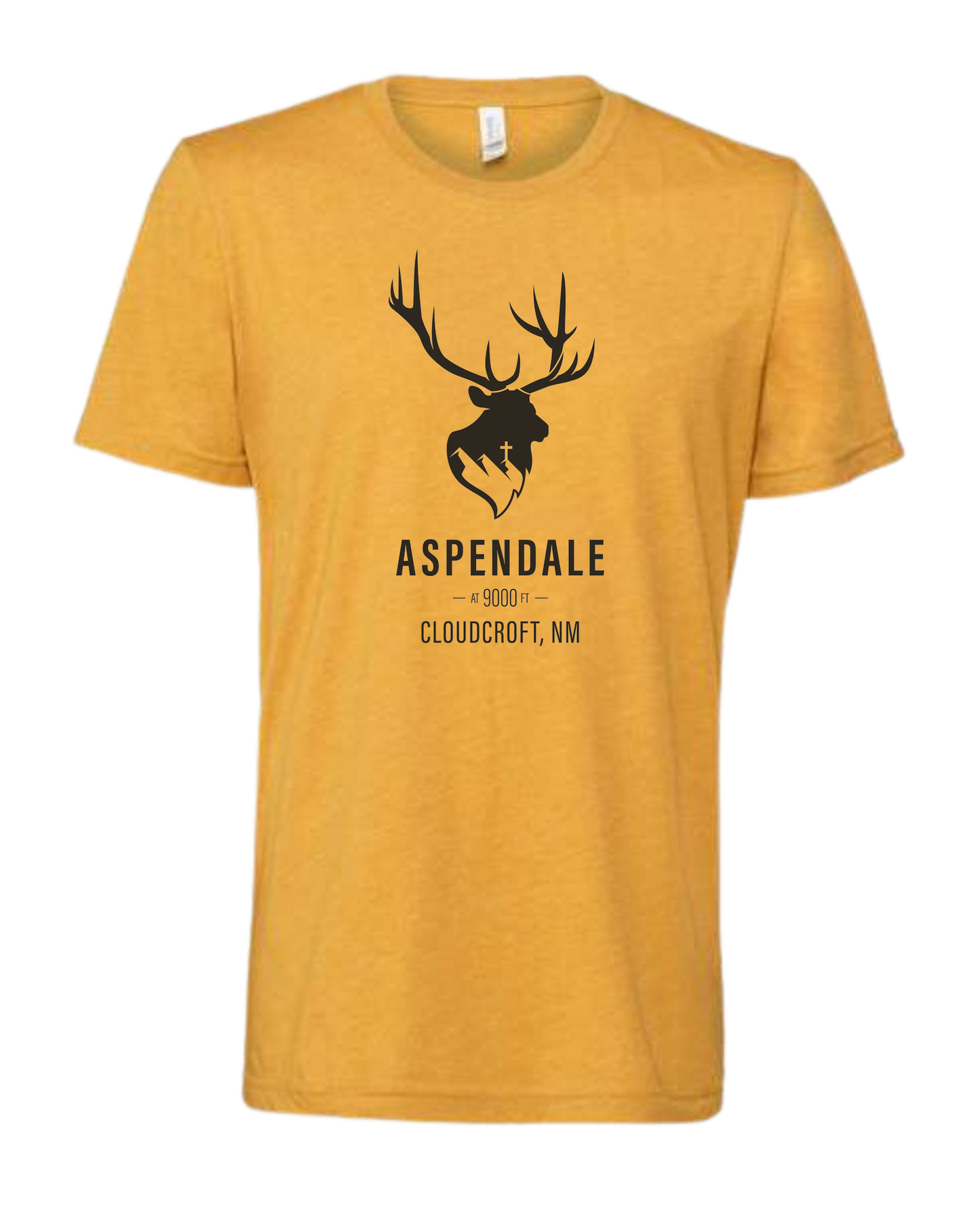 Aspendale at 9000ft (black) Premium unisex crewneck tee Heather Mustard