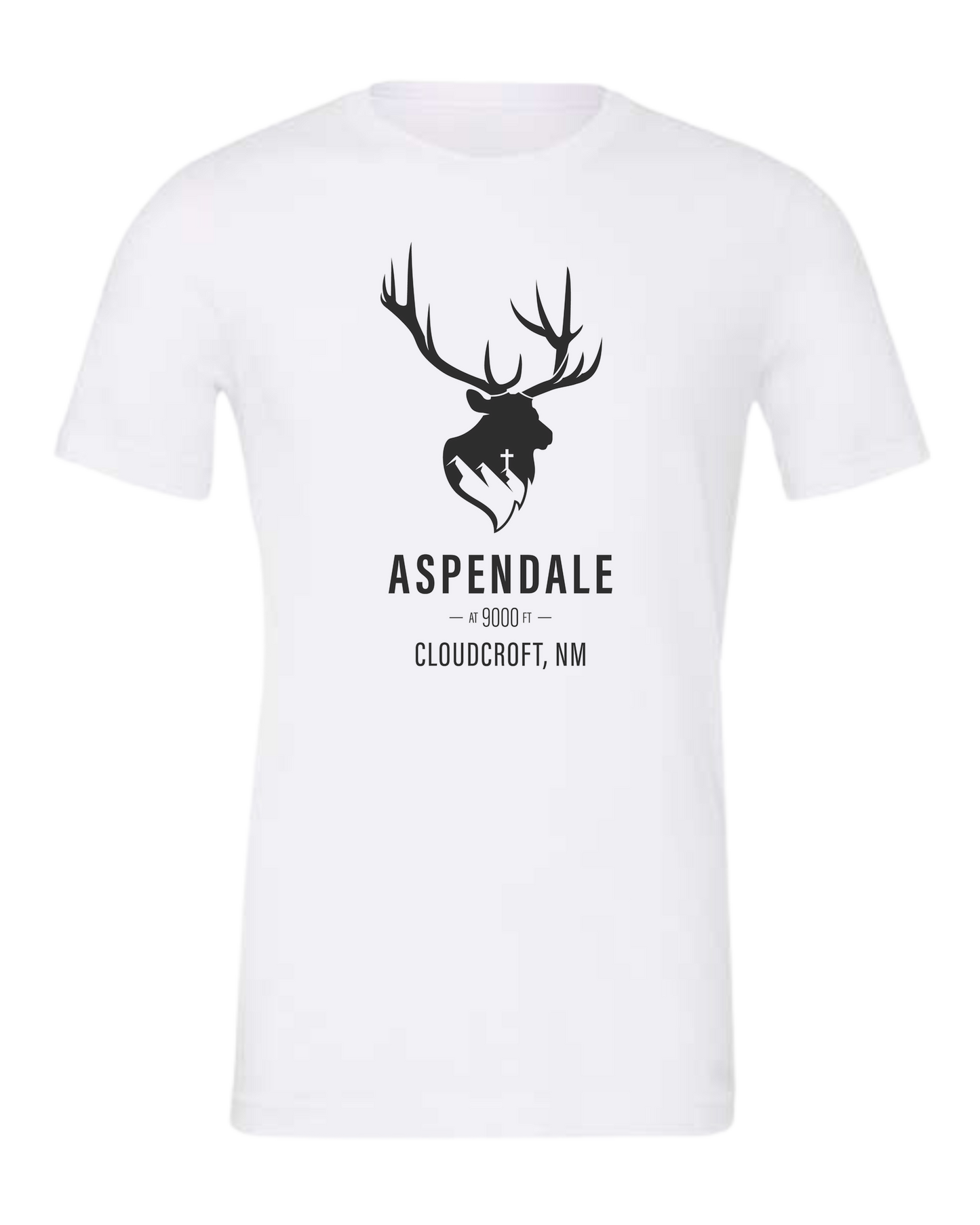 Aspendale at 9000ft (black) Premium unisex crewneck tee White