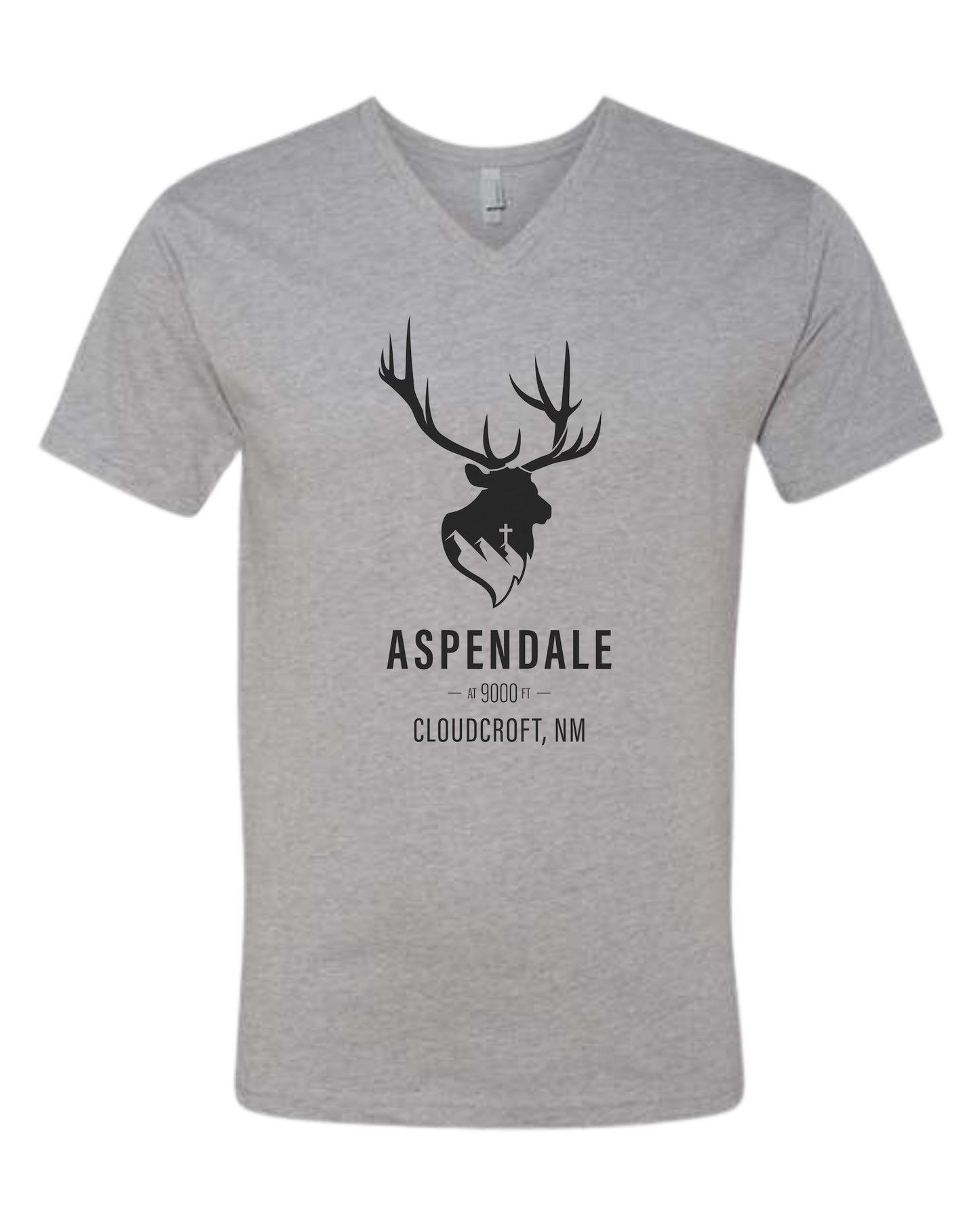 Aspendale at 9000ft (black) Premium unisex v-neck tee Heather Grey