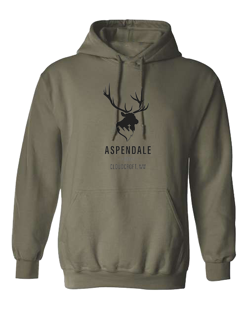 Aspendale at 9000ft (black) Unisex Classic Hoodie Military Green